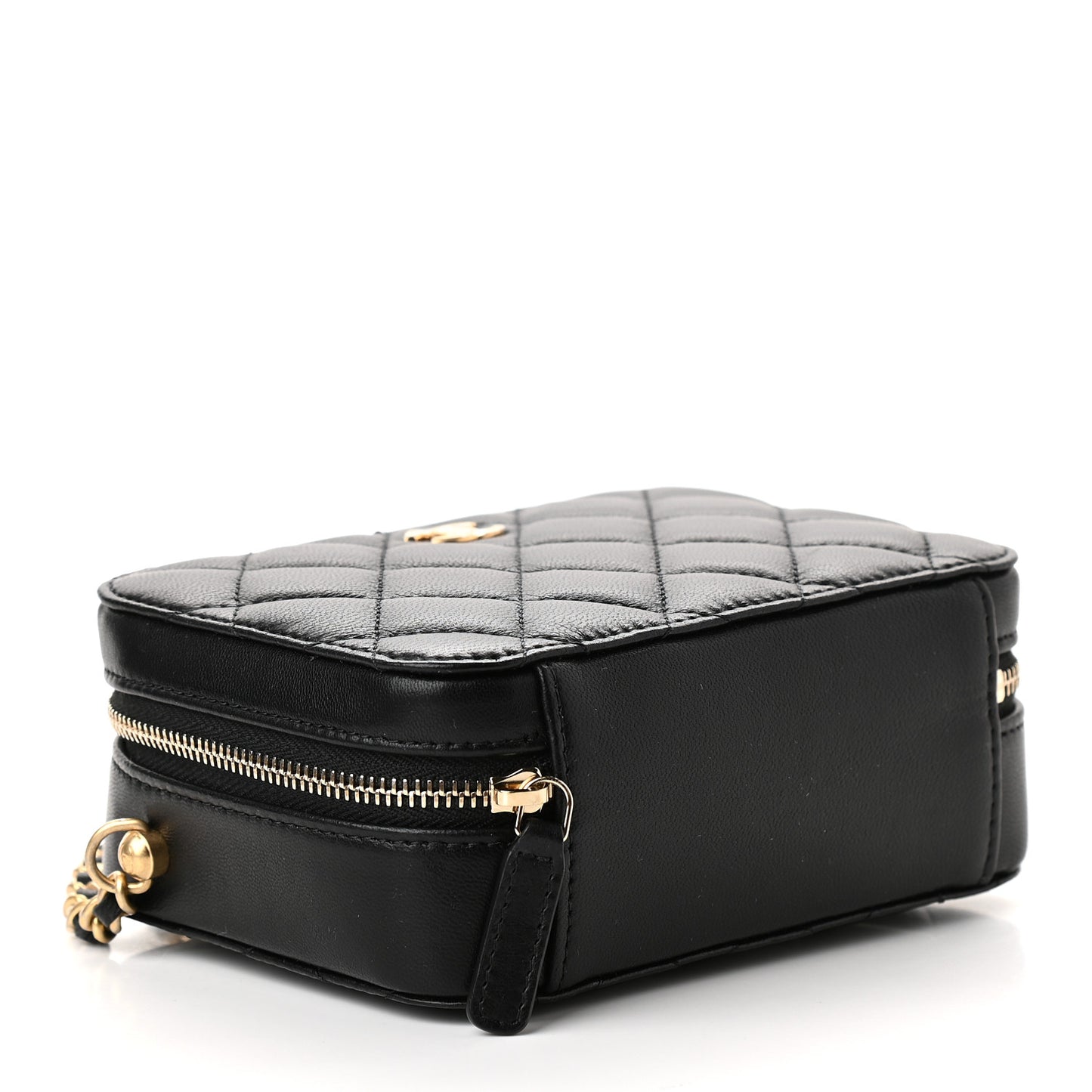 Lambskin Quilted CC Pearl Crush Camera Case Black