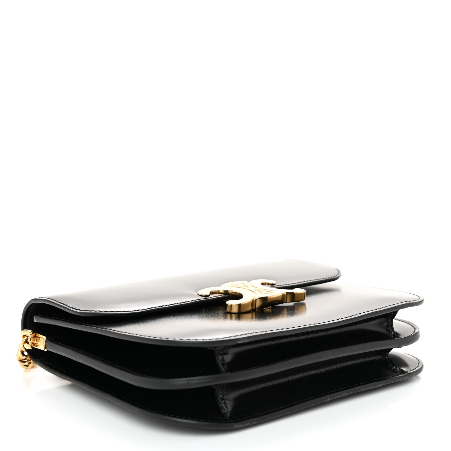 Celine Shiny Calfskin College Triomphe Black 4 of 10