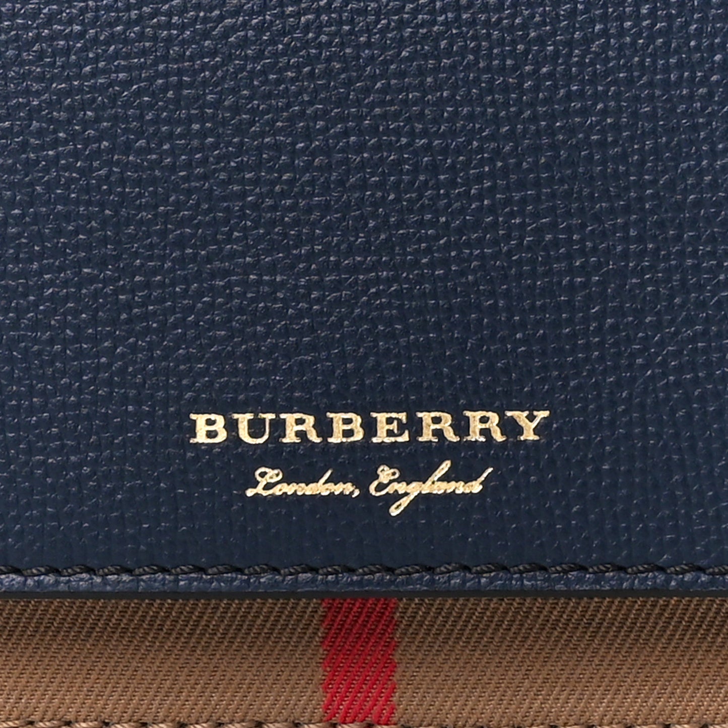 Derby Calfskin House Check Wallet On Chain Navy