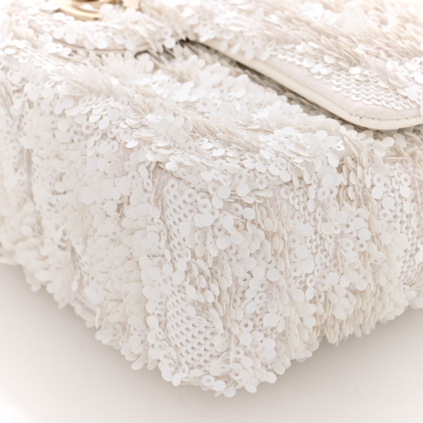 Sequin Small Single Flap White