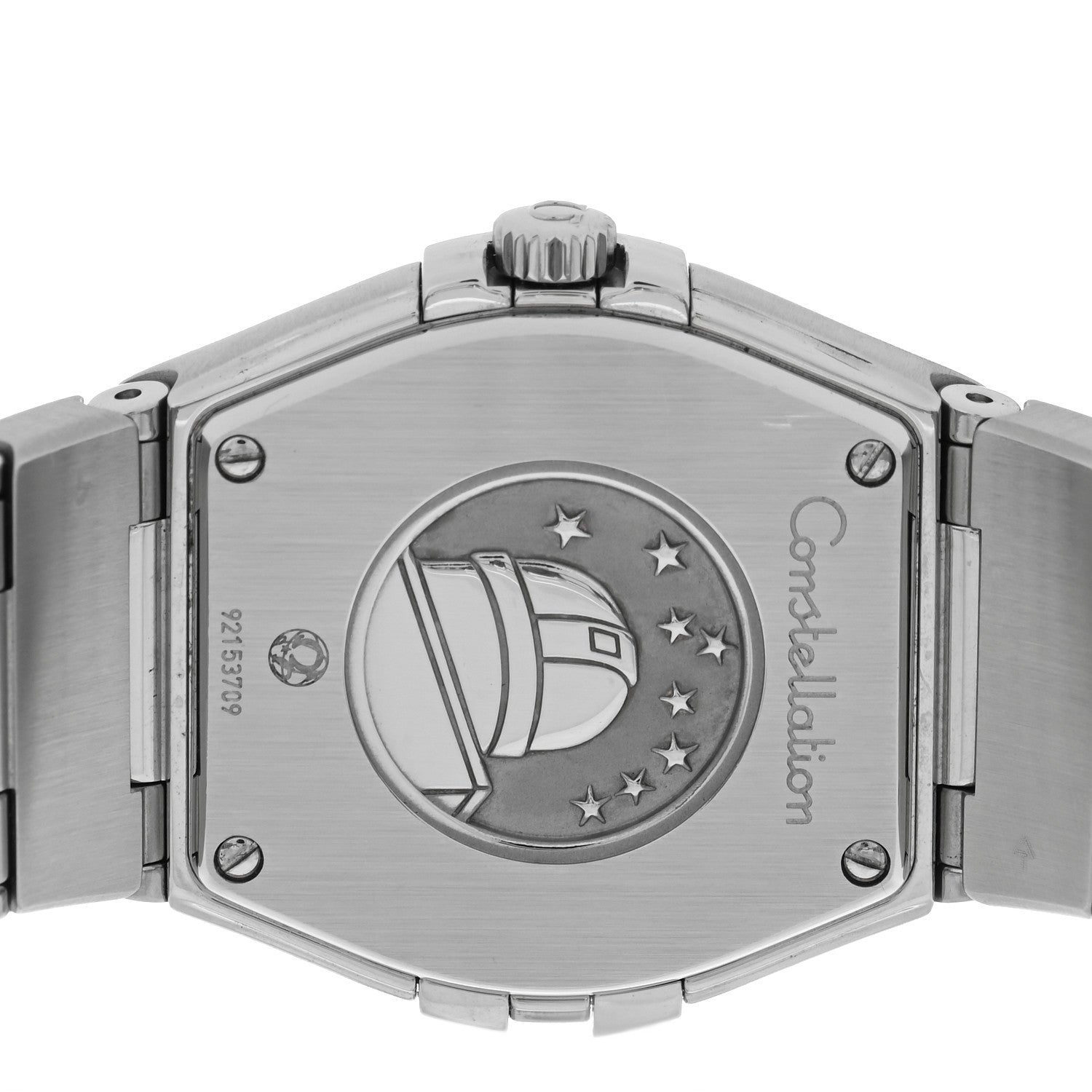 Omega Stainless Steel Diamond Blue Mother of Pearl 27mm Constellation Quartz Watch 123.10.27.60.57.001 4 of 5