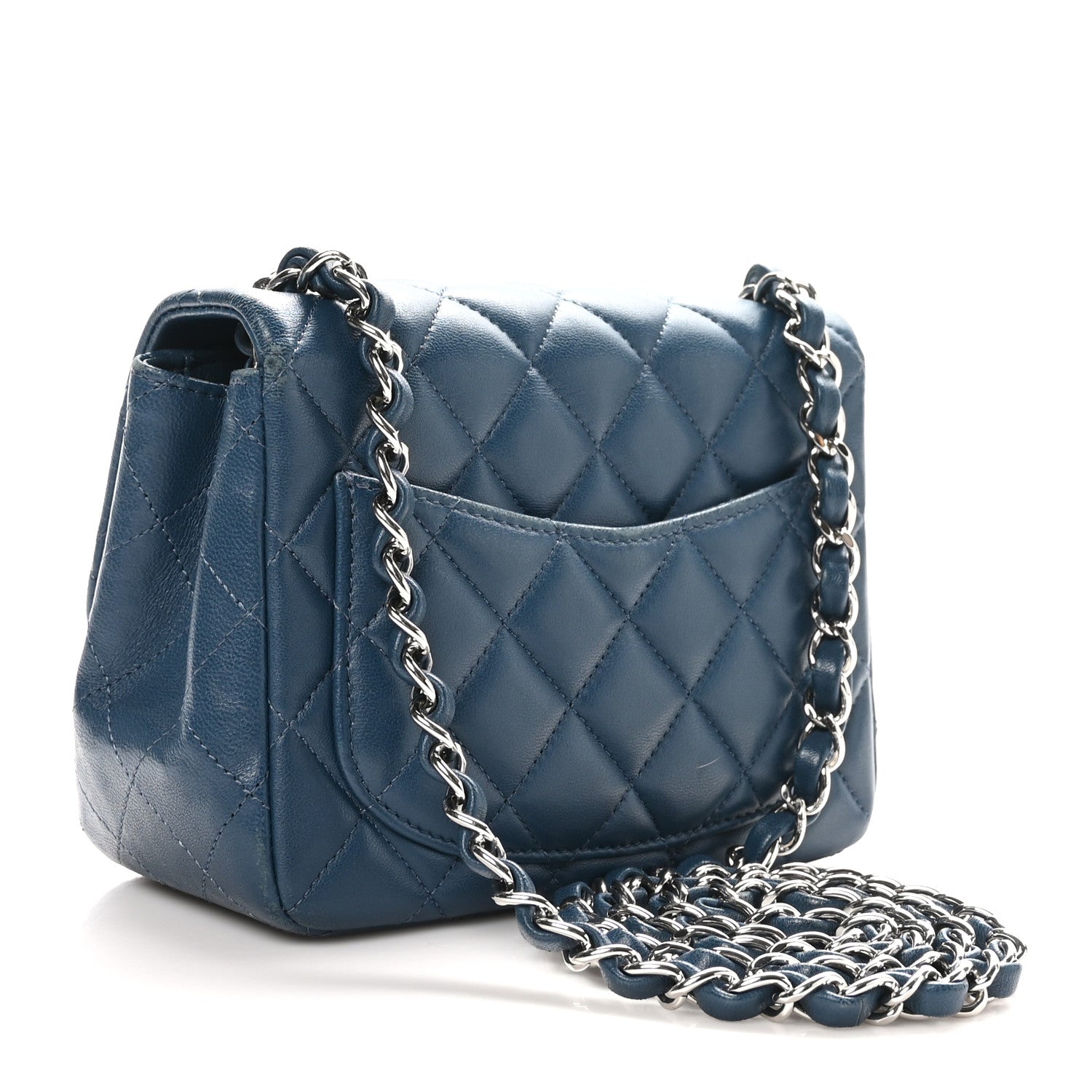Chanel Lambskin Quilted Mini Square Flap Navy 4 of 11