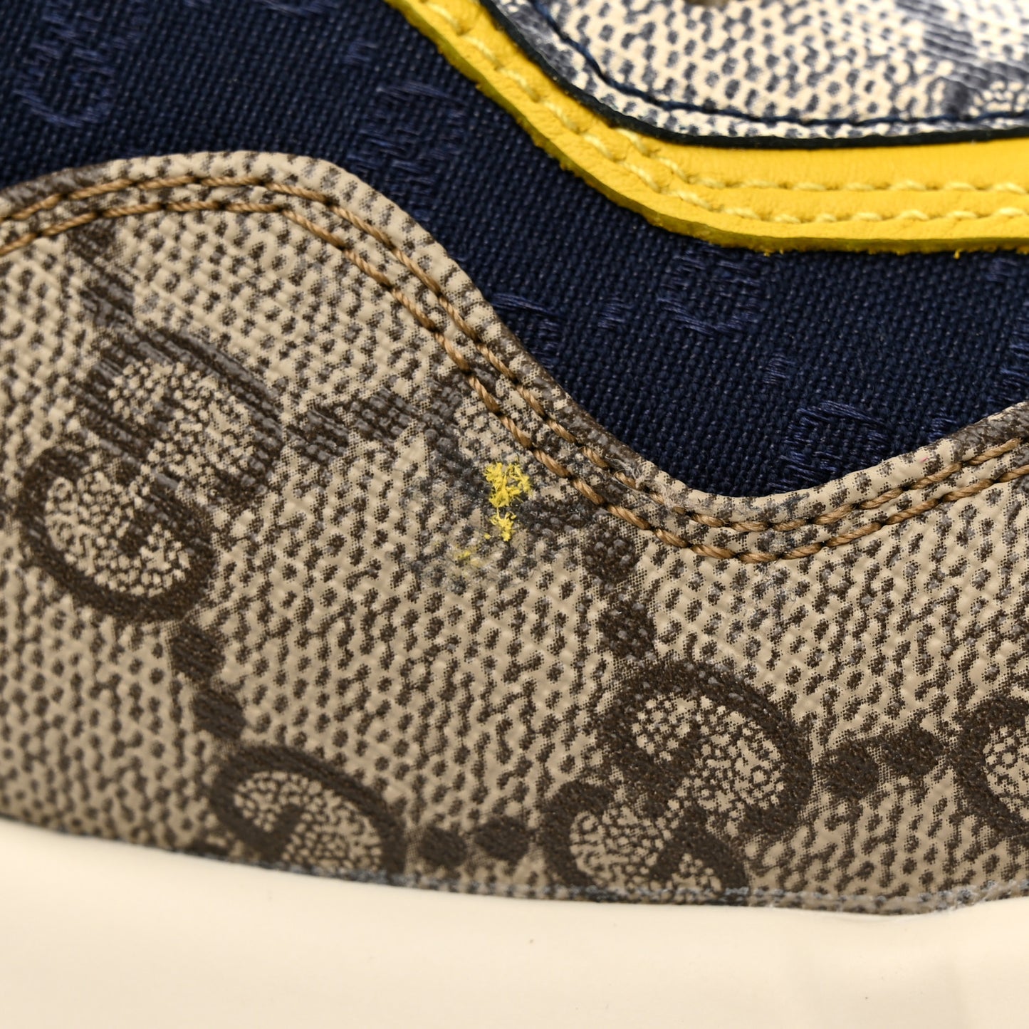 GG Supreme Monogram Mix Monogram Mens Rhyton Sneakers 8.5 London Blue Beige Sun Yellow