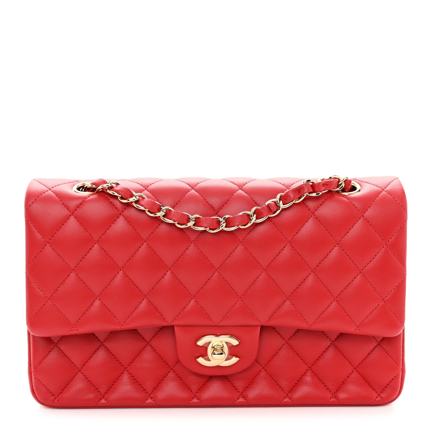 Chanel Lambskin Quilted Medium Double Flap Red 1 of 10