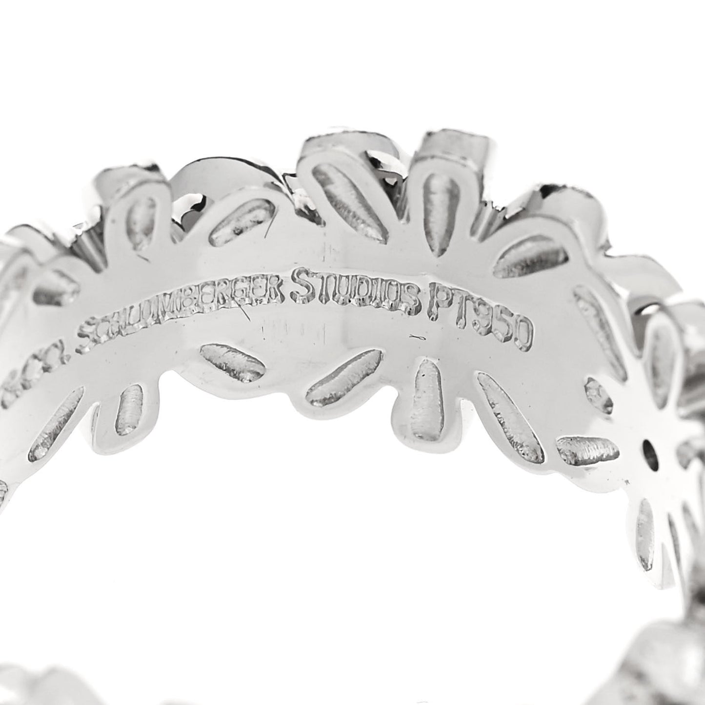 Platinum Diamond Schlumberger Daisy Ring 52 6
