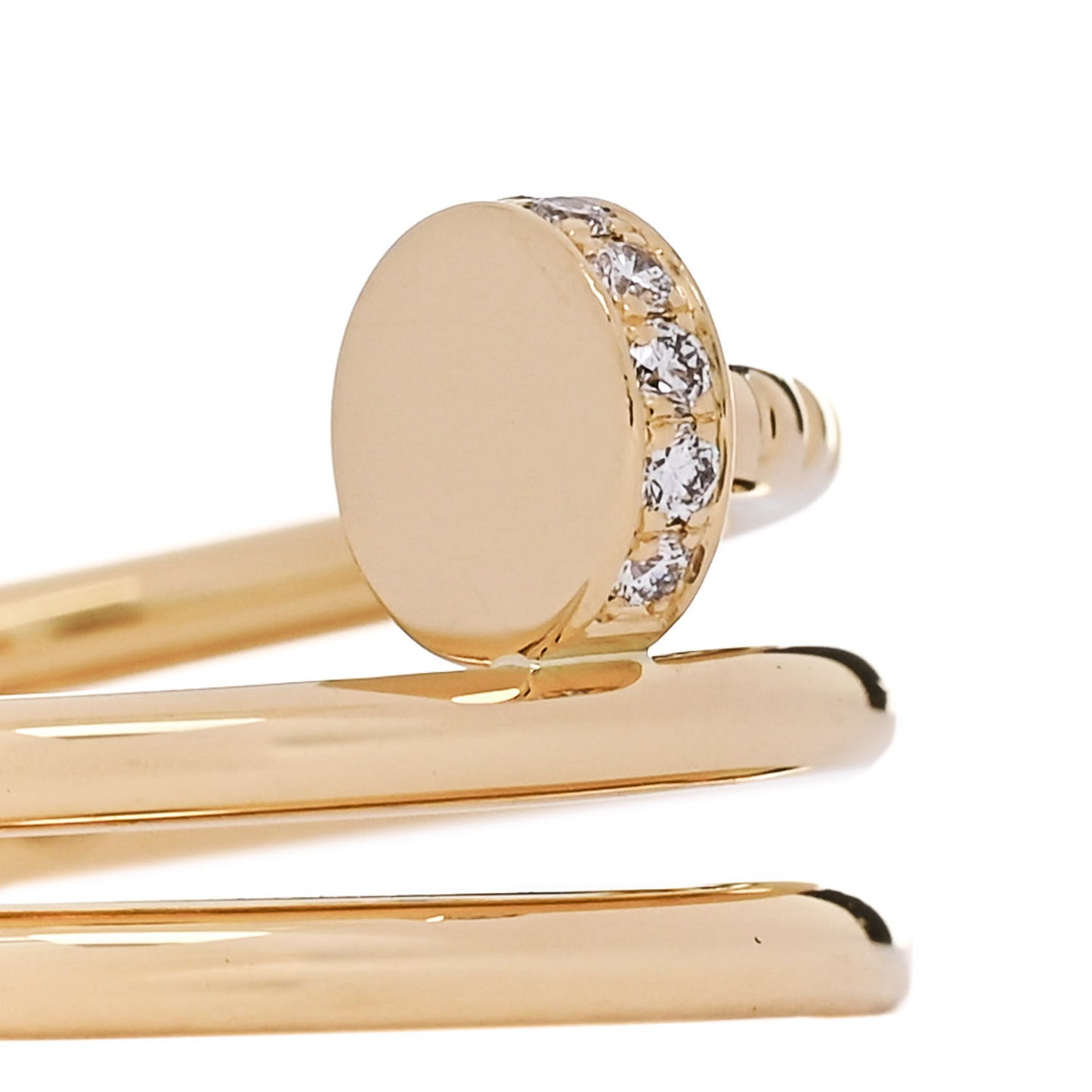 18K Yellow Gold Diamond Double Juste Un Clou Ring 49 5