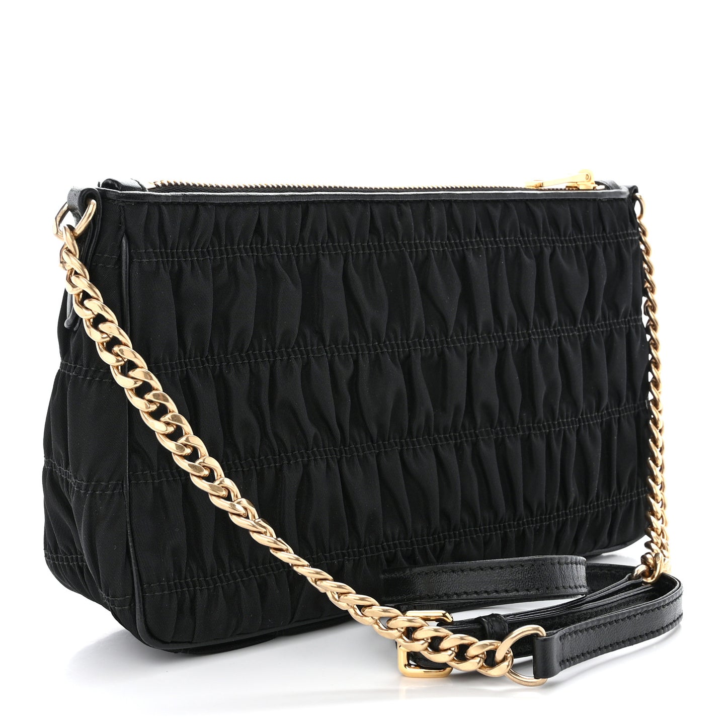 Tessuto Nylon Gaufre Shoulder Bag Black