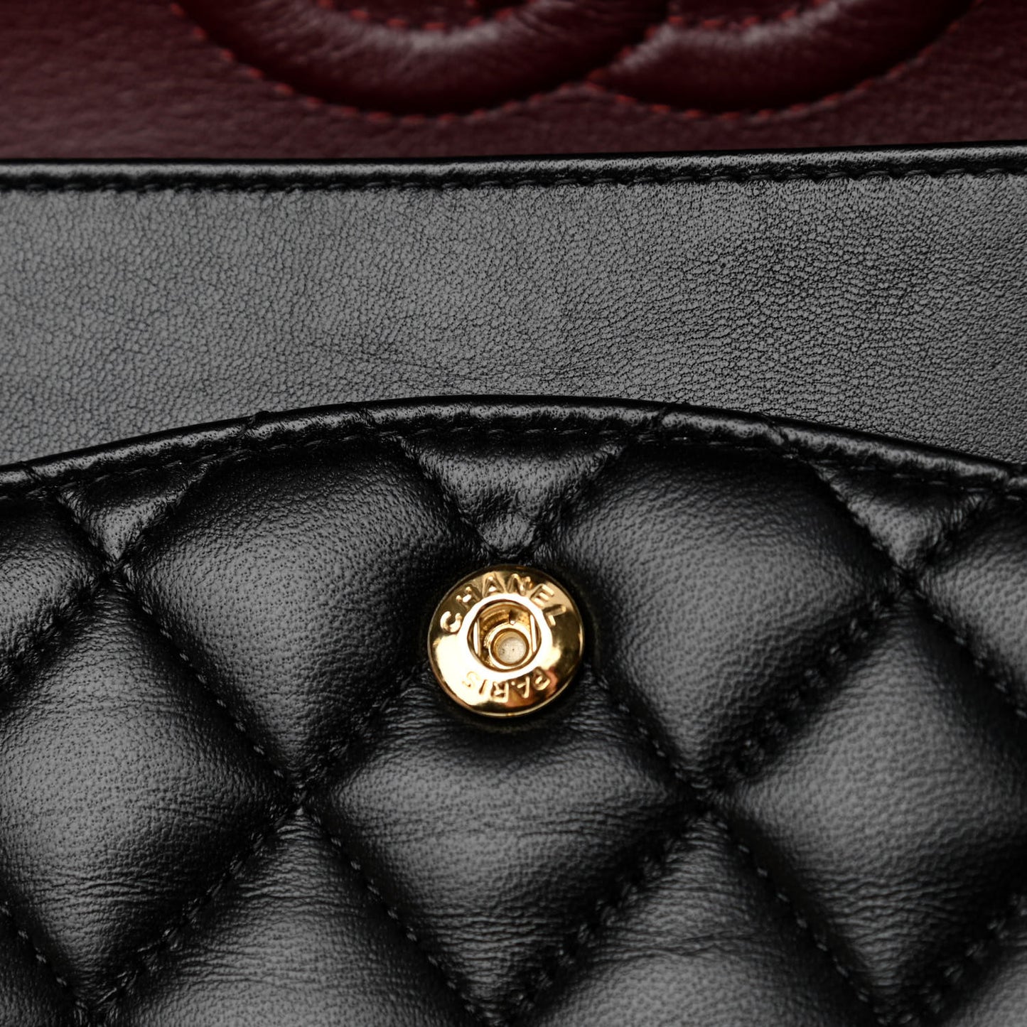 Lambskin Quilted Medium Double Flap Black