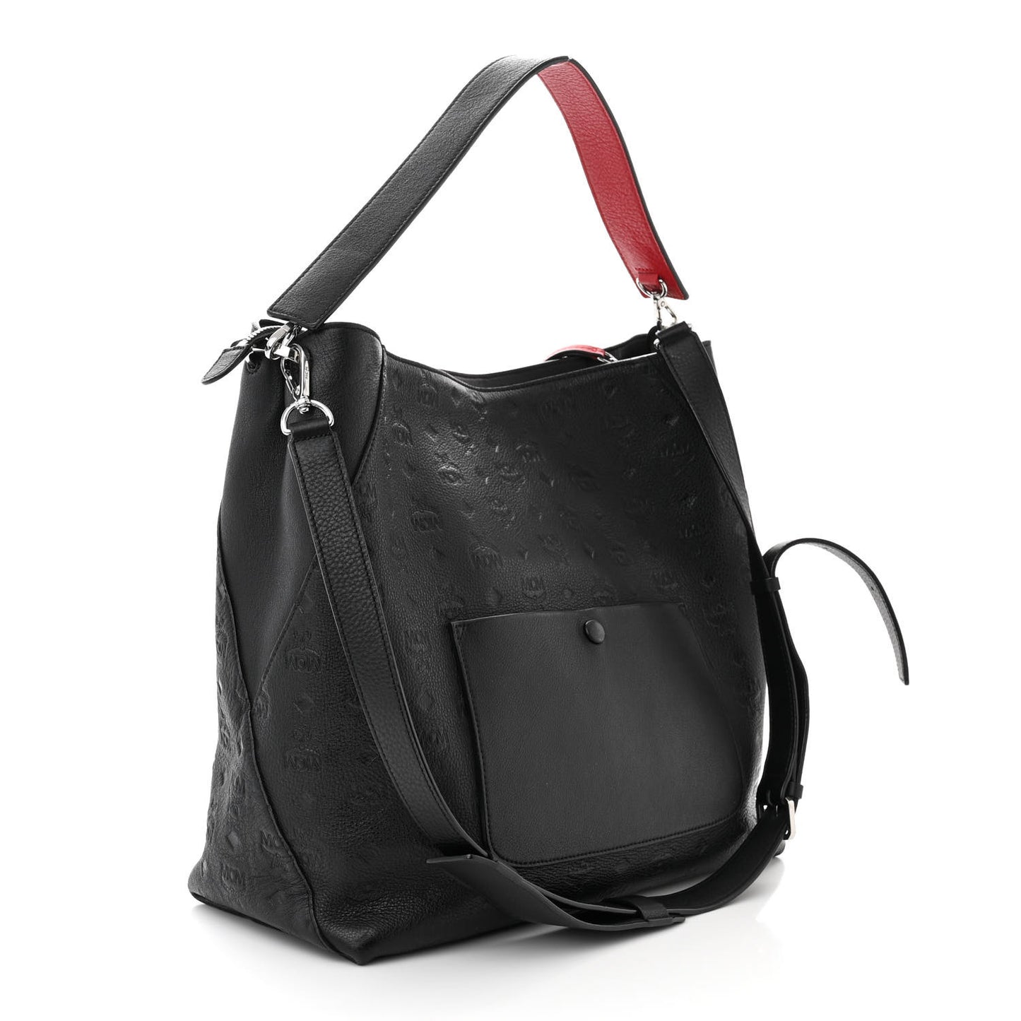 Calfskin Ottomar Monogram Large Klara Hobo Black Red