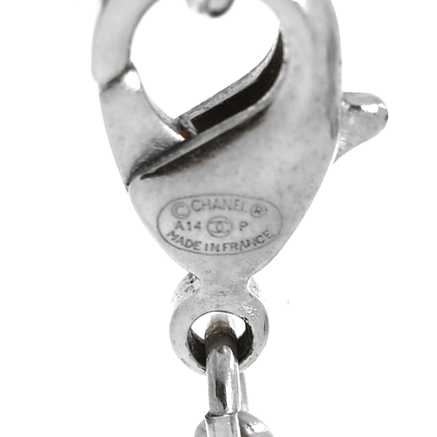 Crystal CC Pendant Necklace Silver