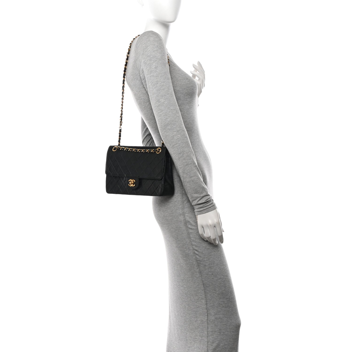 Chanel Lambskin Quilted Medium Double Flap Black 2 of 13