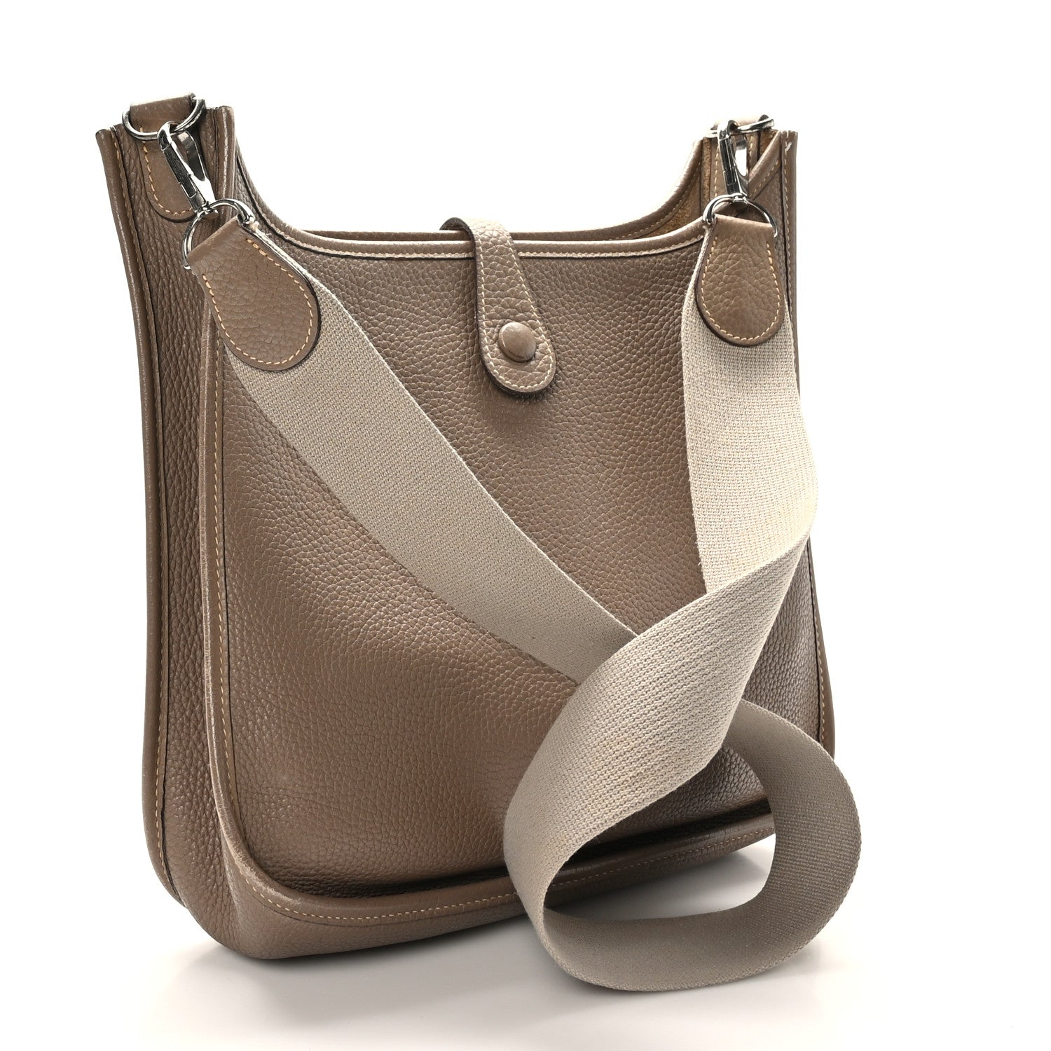 Hermes Taurillon Clemence Evelyne PM Etoupe 3 of 9