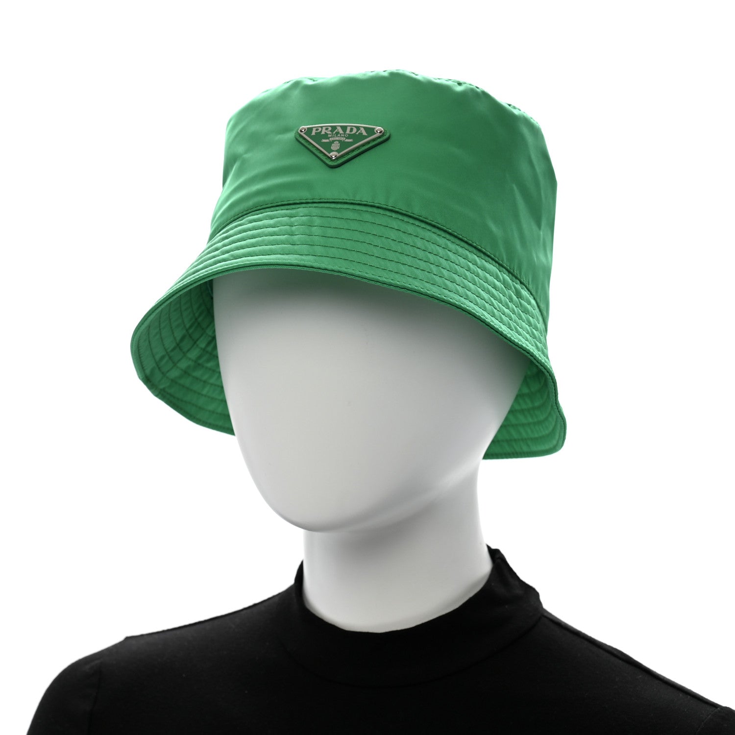 Prada Re-Nylon Triangle Womens Bucket Hat M Menta 2 of 10