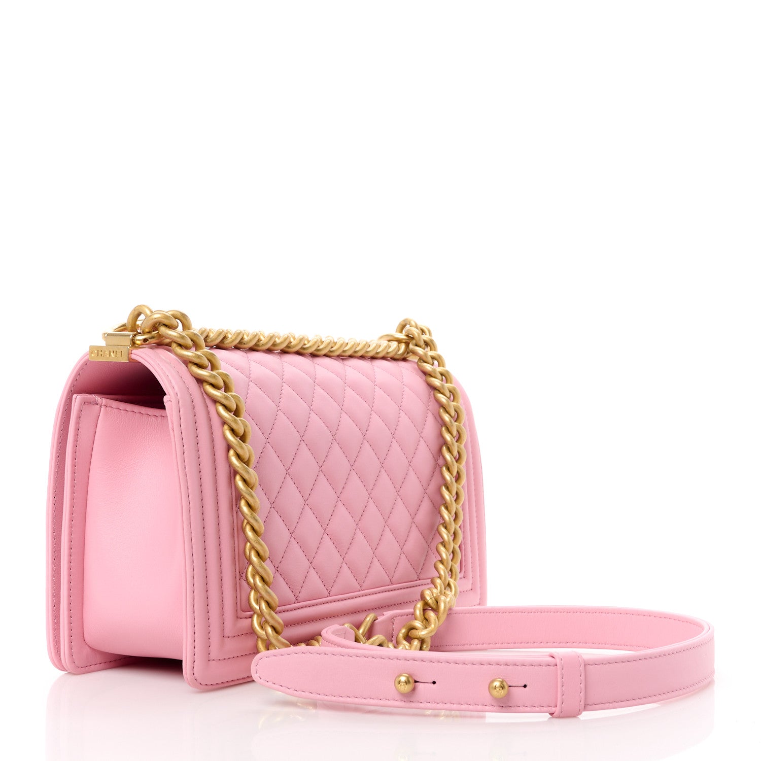 Chanel Calfskin Quilted Medium Boy Flap Light Pink 3 of 10