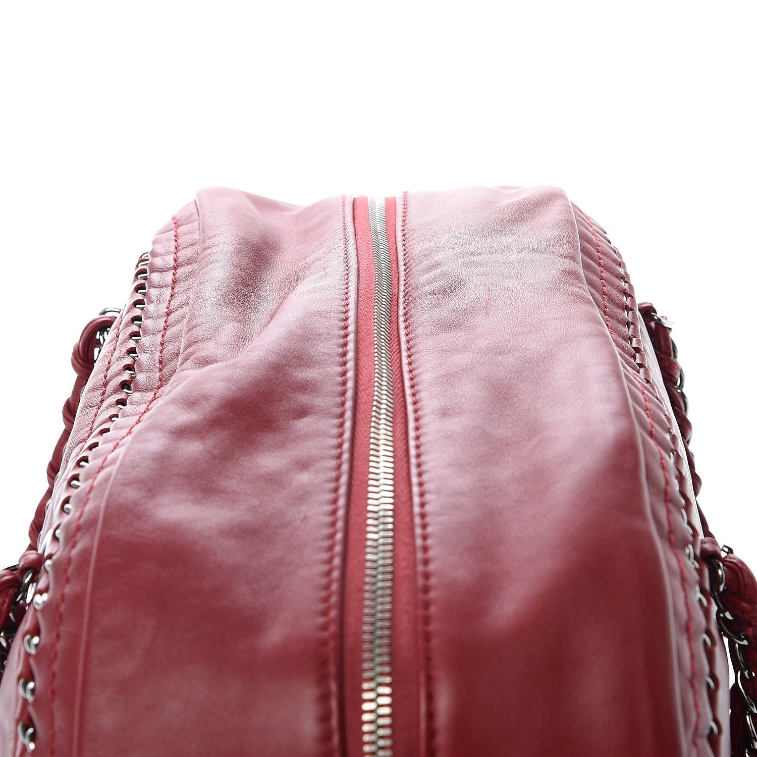 Chanel Smooth Calfskin Medium Luxe Ligne Bowler Red 13 of 14