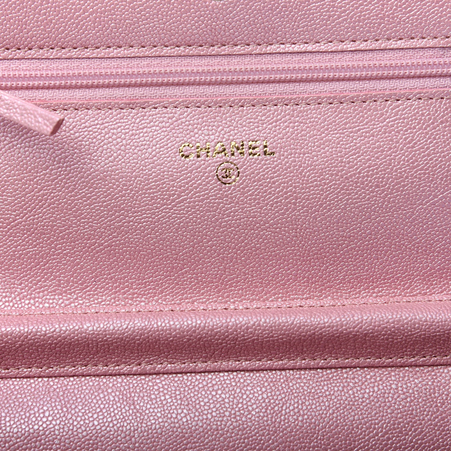 Chanel Iridescent Caviar Quilted Wallet on Chain WOC Rose Pink 8 of 11