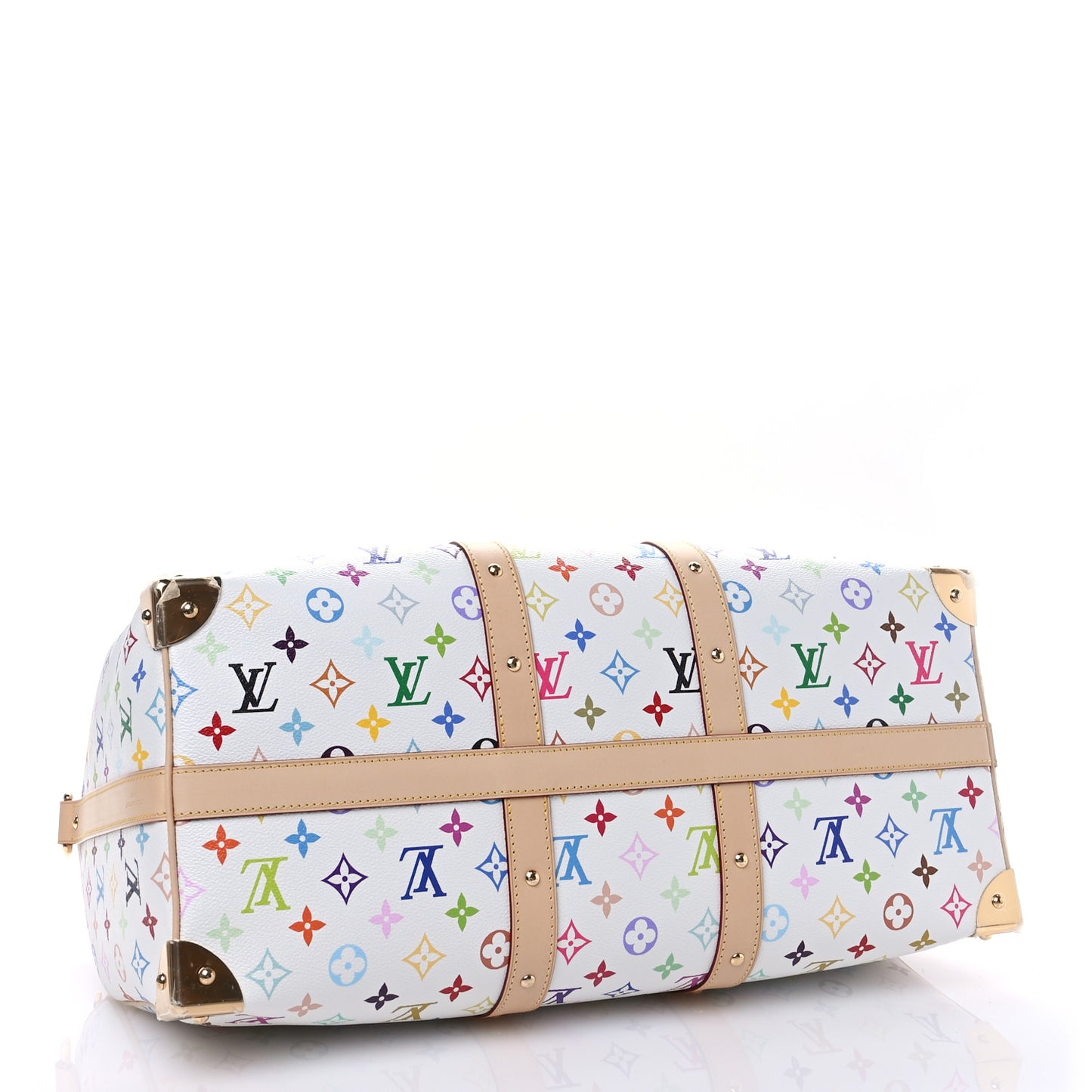 LV X TM Monogram Multicolor Keepall Bandouliere 45 White