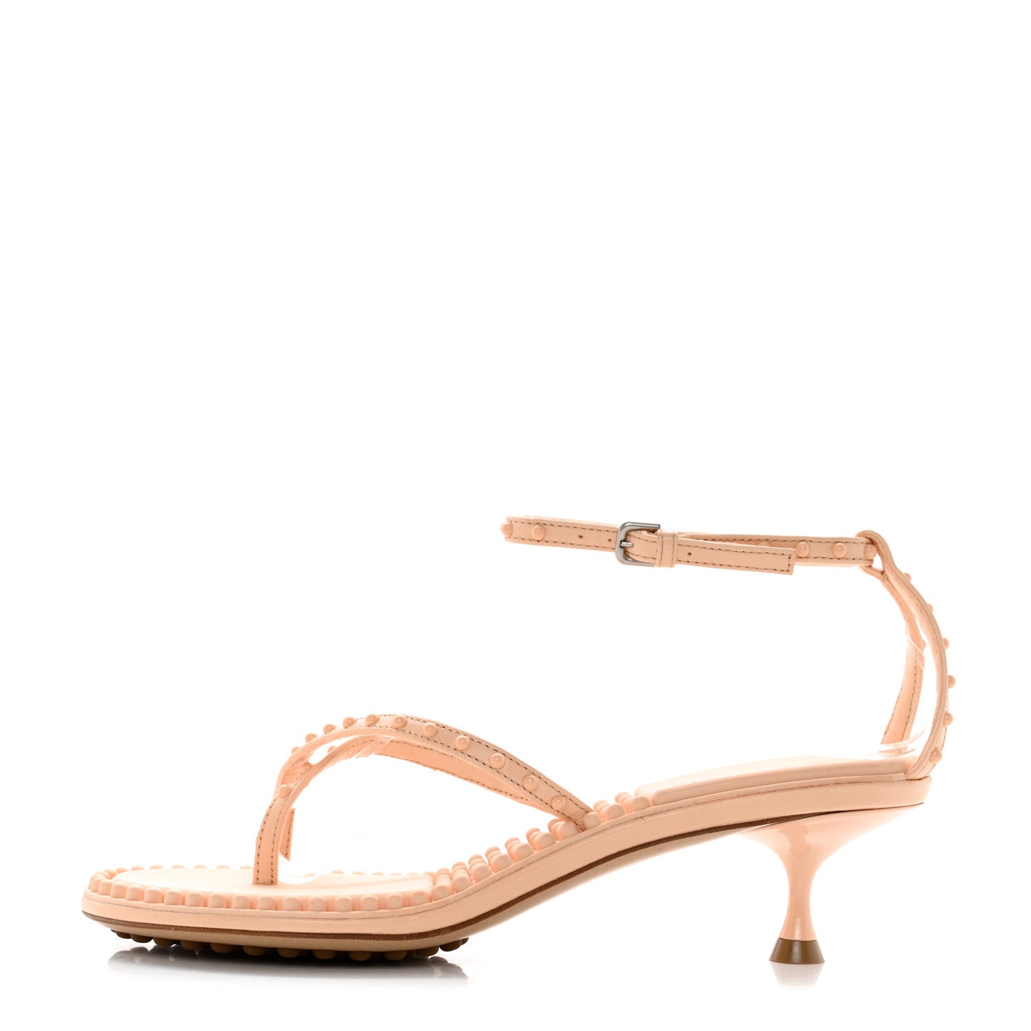 Bottega Veneta Lambskin Lagoon Bubble 55mm Sandals 35.5 Macaroon 1 of 7