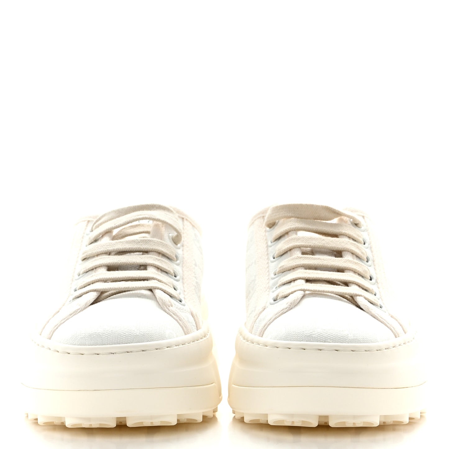 GG Monogram Womens 1977 Tennis Platform 52mm Sneakers 36 Great White Mystic White