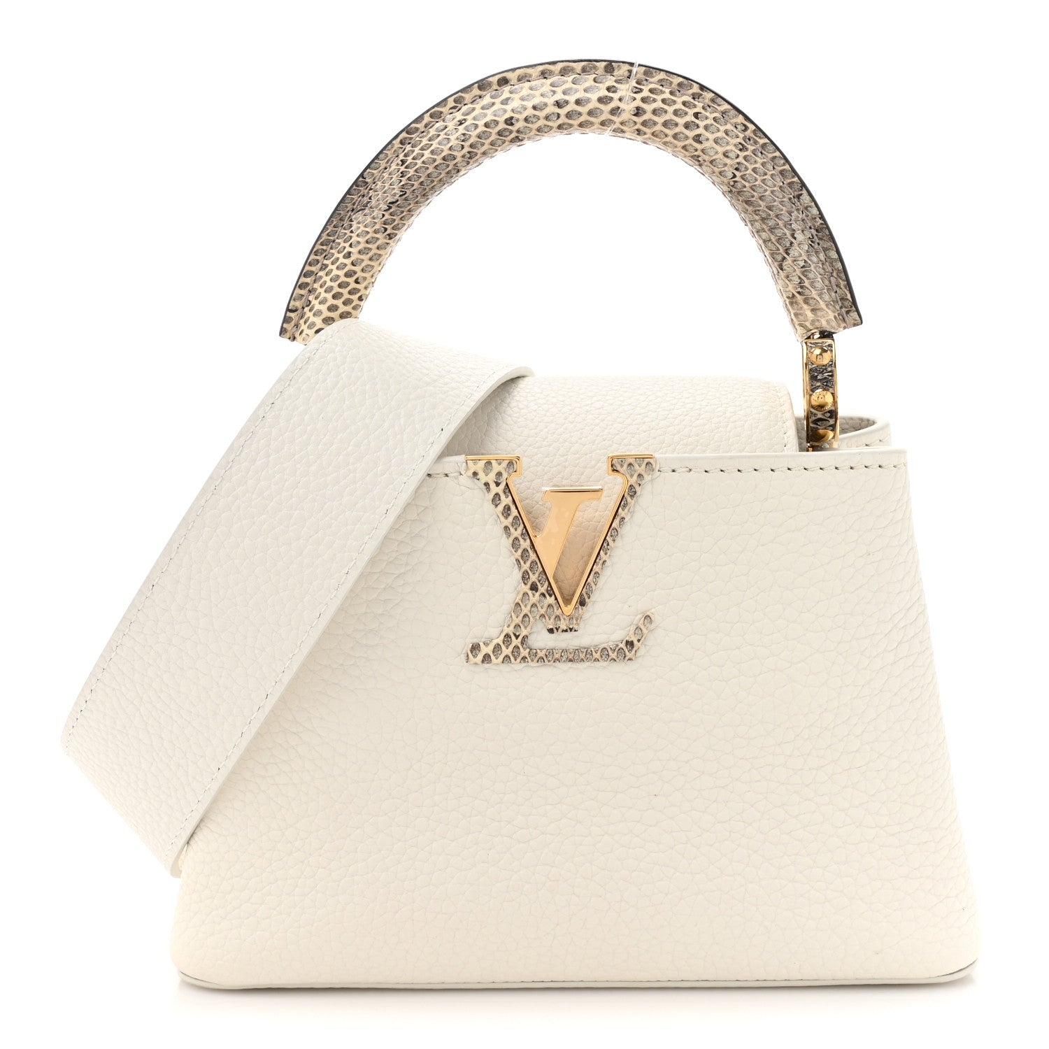 Louis Vuitton Taurillon Ayers Capucines Mini White Snow White 1 of 11