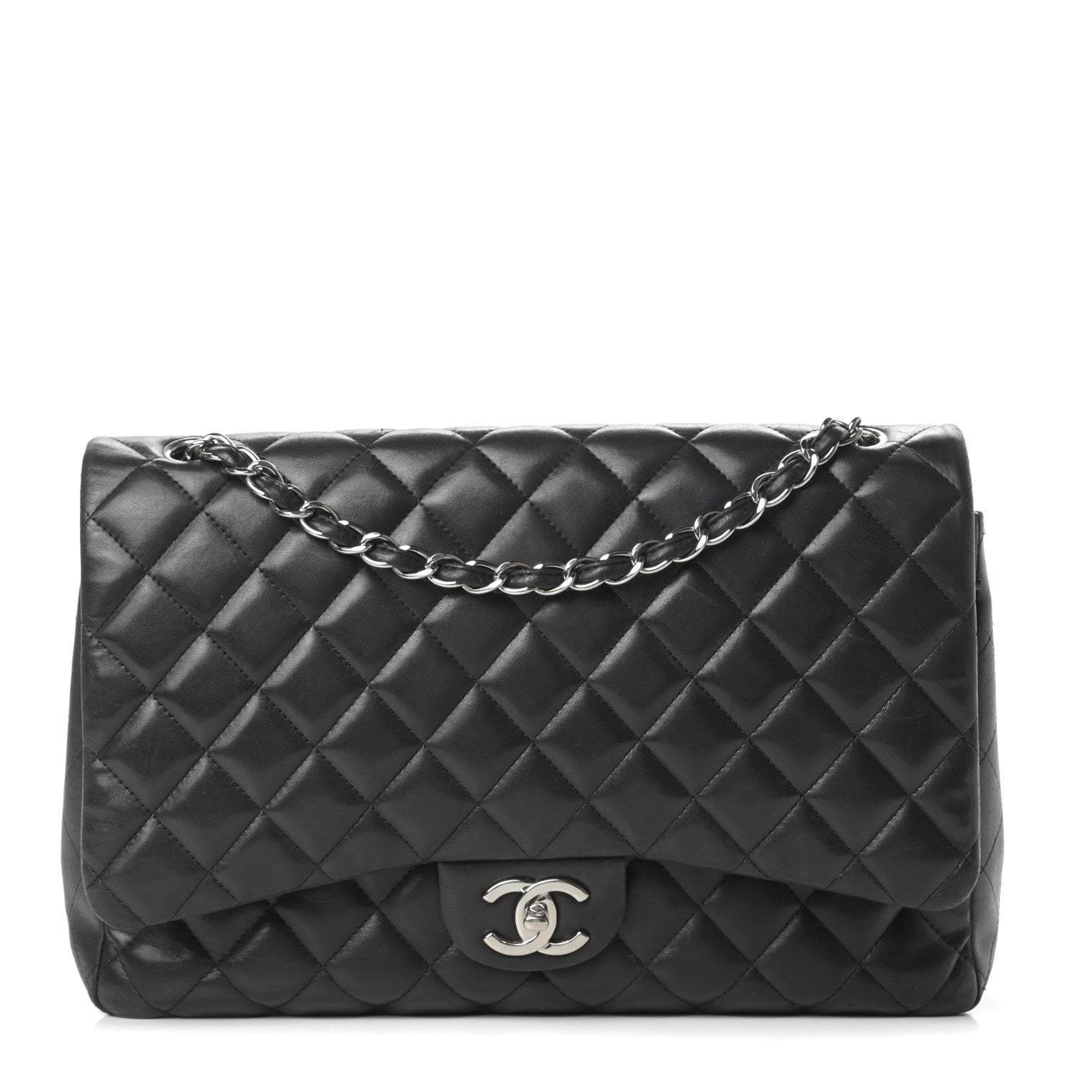 Chanel Lambskin Quilted Maxi Double Flap Black 1 of 25