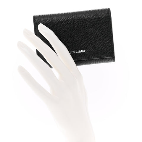 Grained Calfskin Ville Accordion Wallet Black