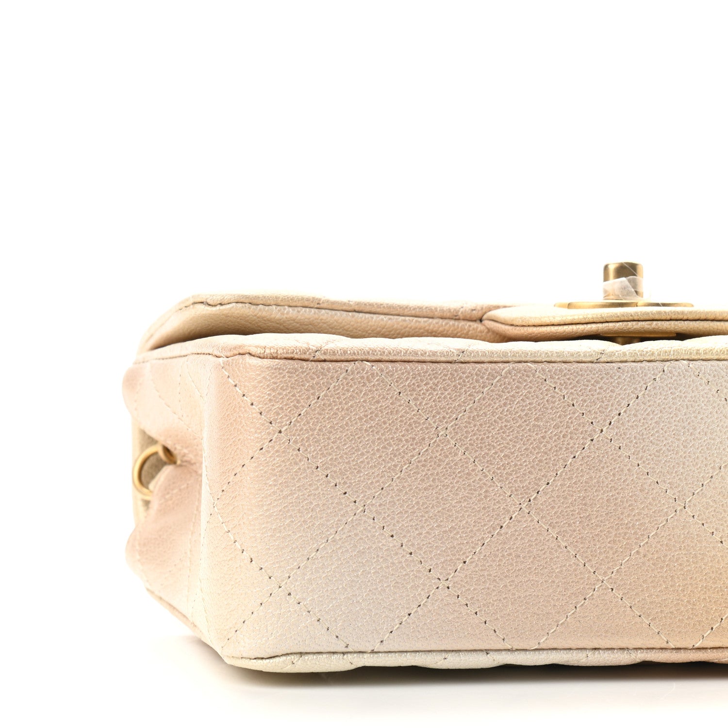Chanel Metallic Goatskin Quilted Mini Rectangular Flap Gold 8 of 9