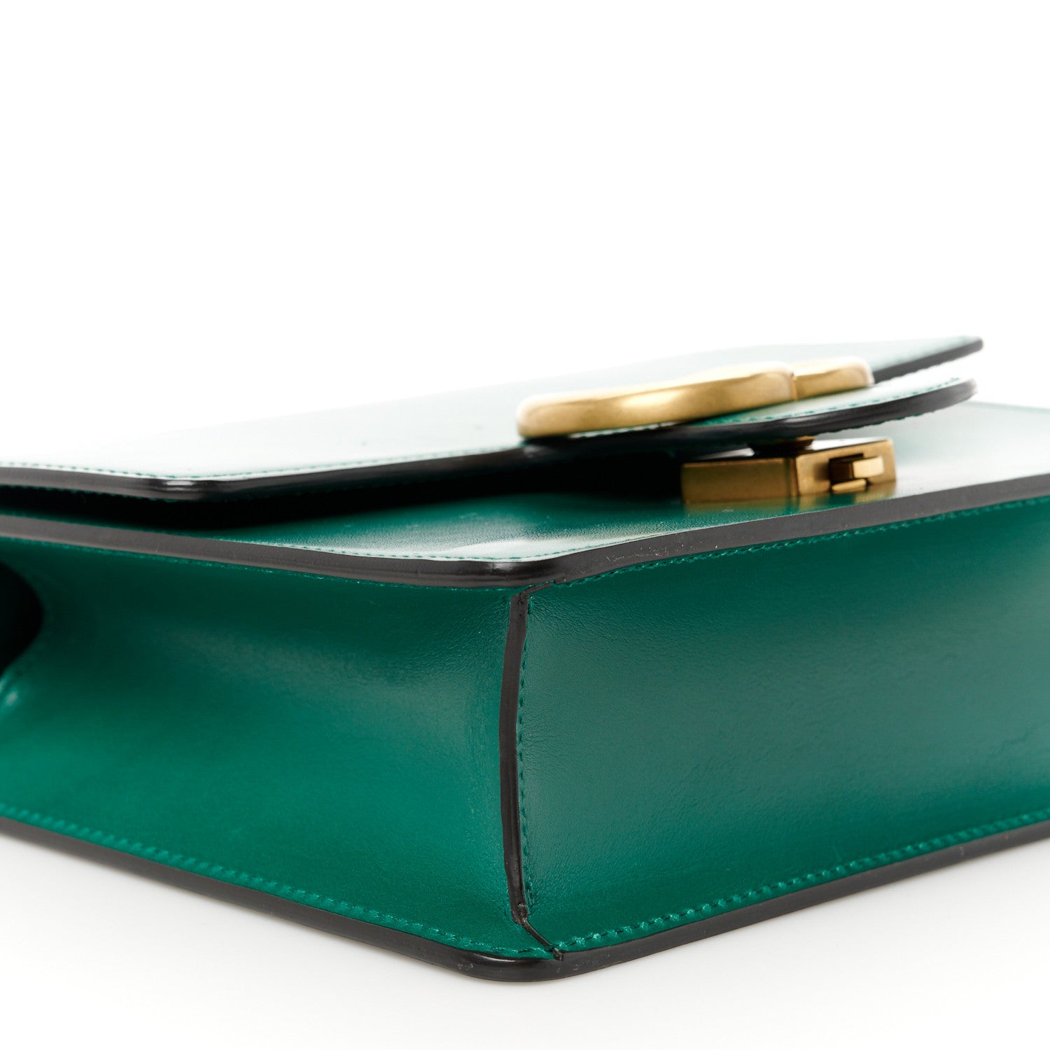 Gucci Knight Calfskin Small GG Marmont Chain Handle Bag Emerald 10 of 11