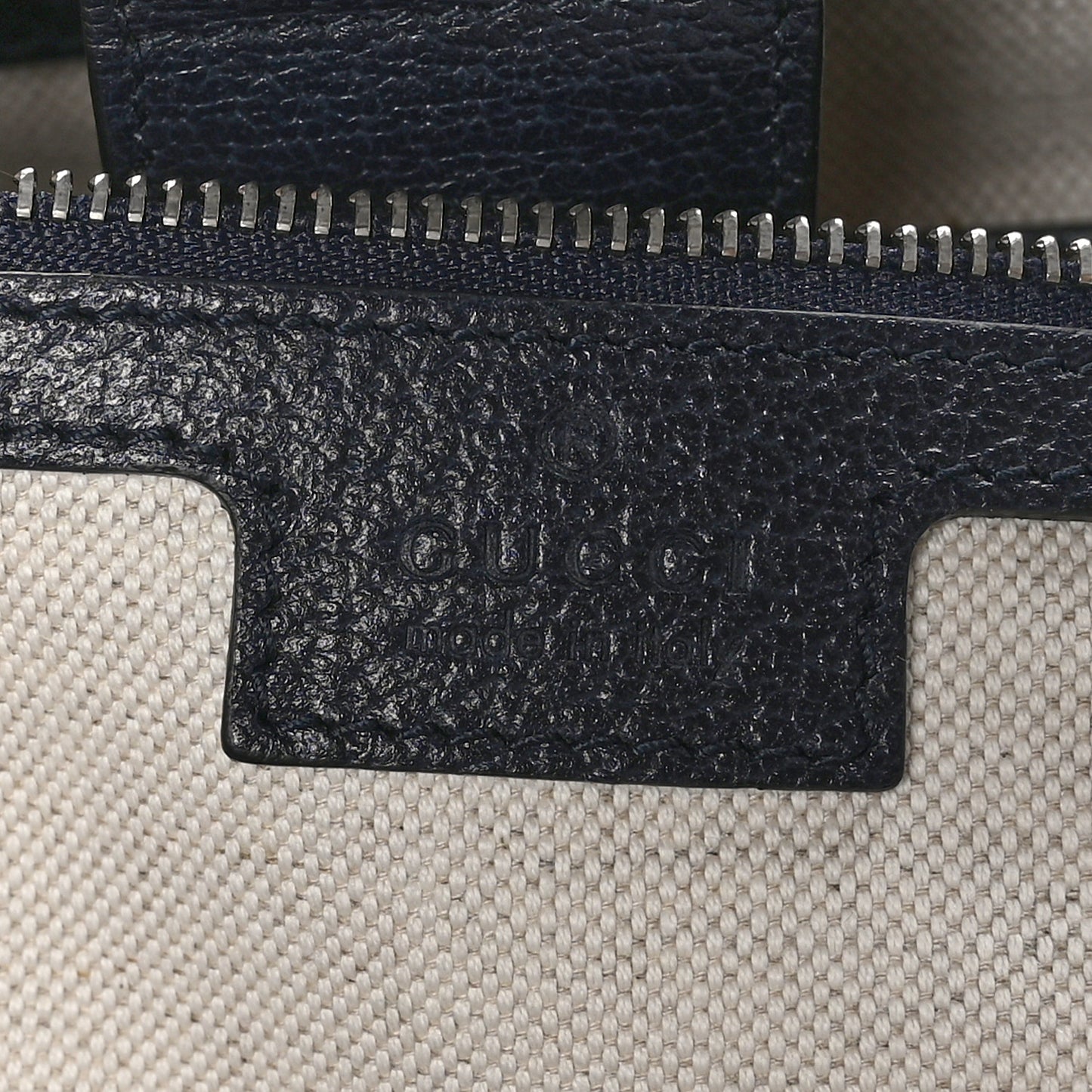 GG Supreme Monogram Textured Calfskin Web Medium Ophidia Shopping Tote Beige Blue