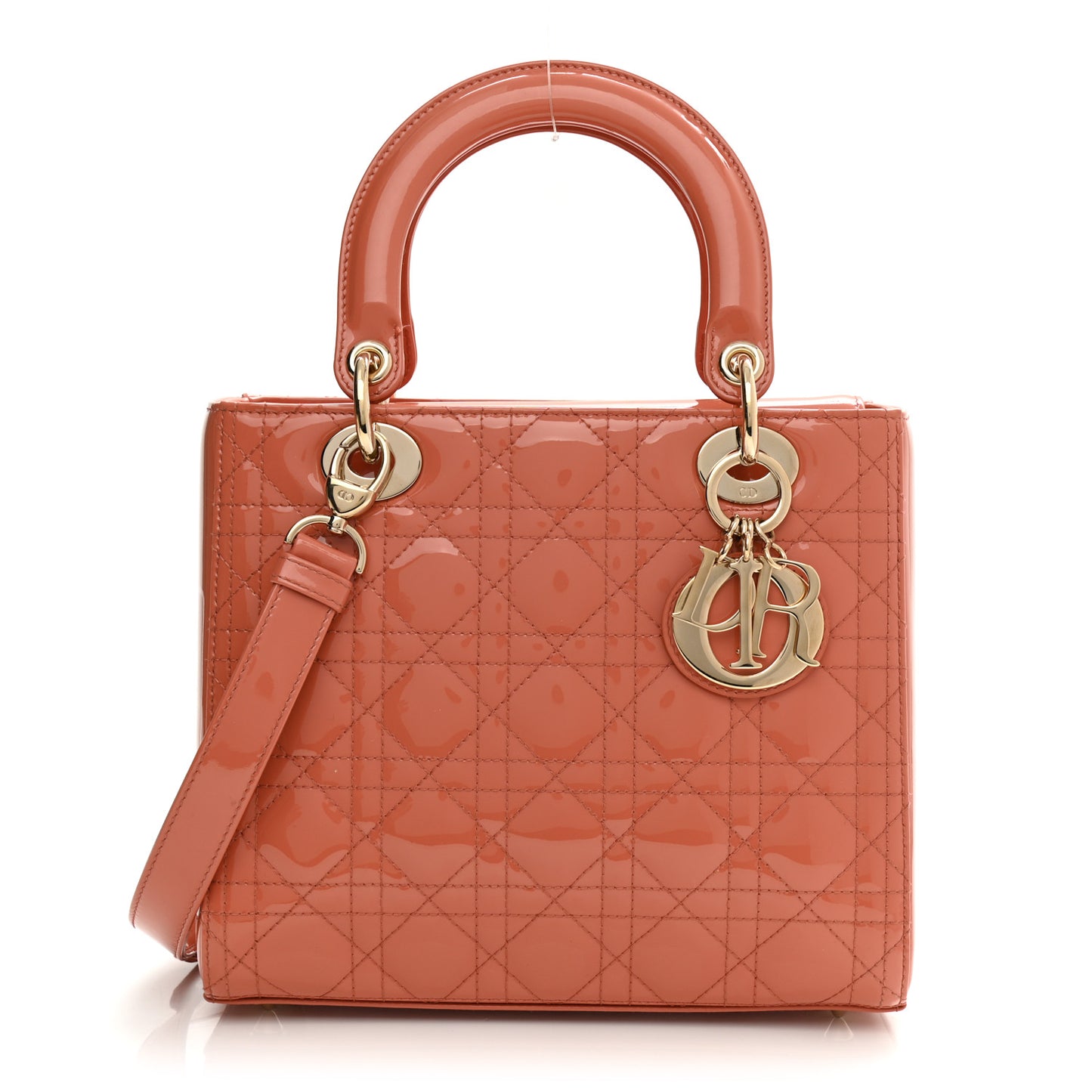 Patent Cannage Medium Lady Dior Pink