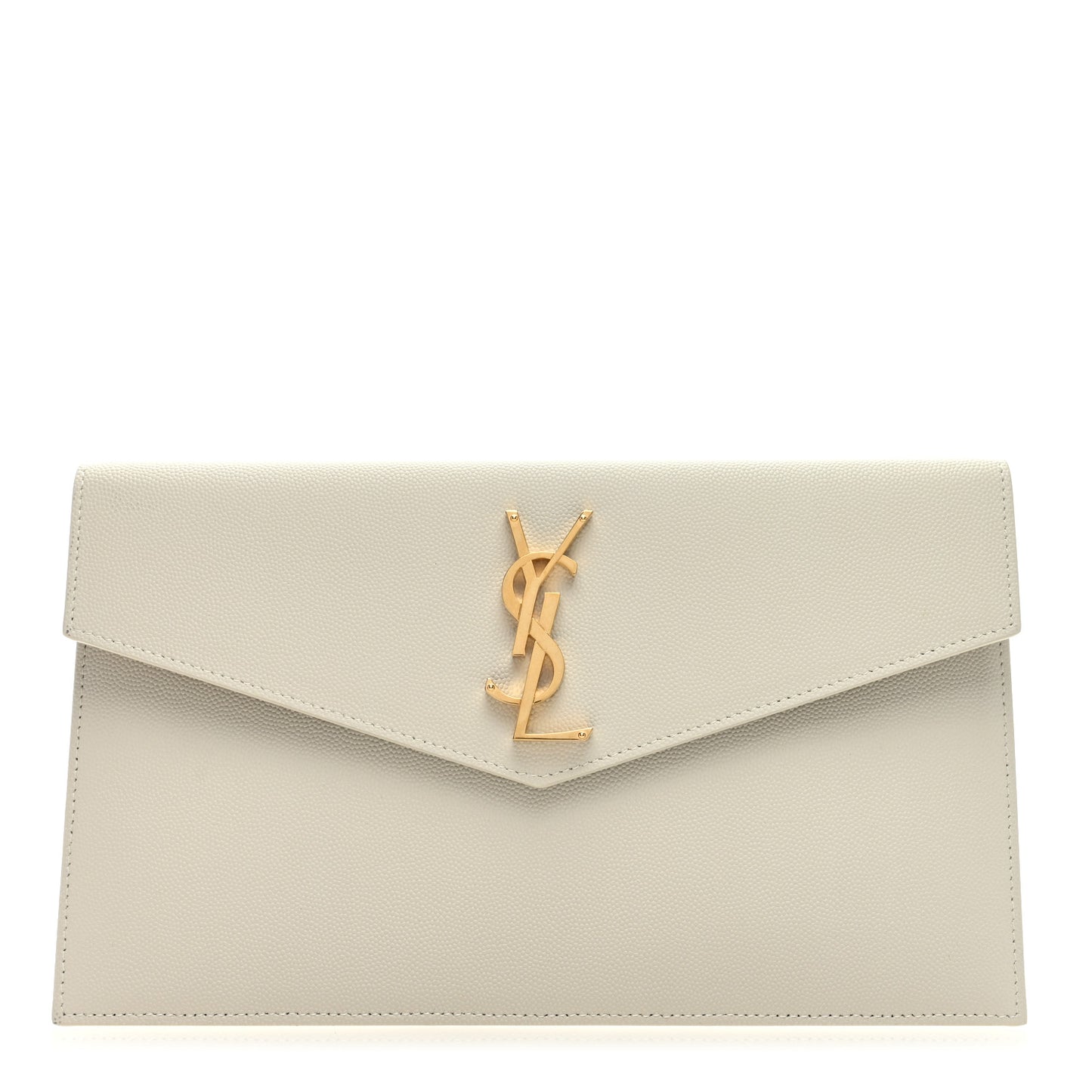 SAINT LAURENT Grain De Poudre Uptown Pouch Crema Soft