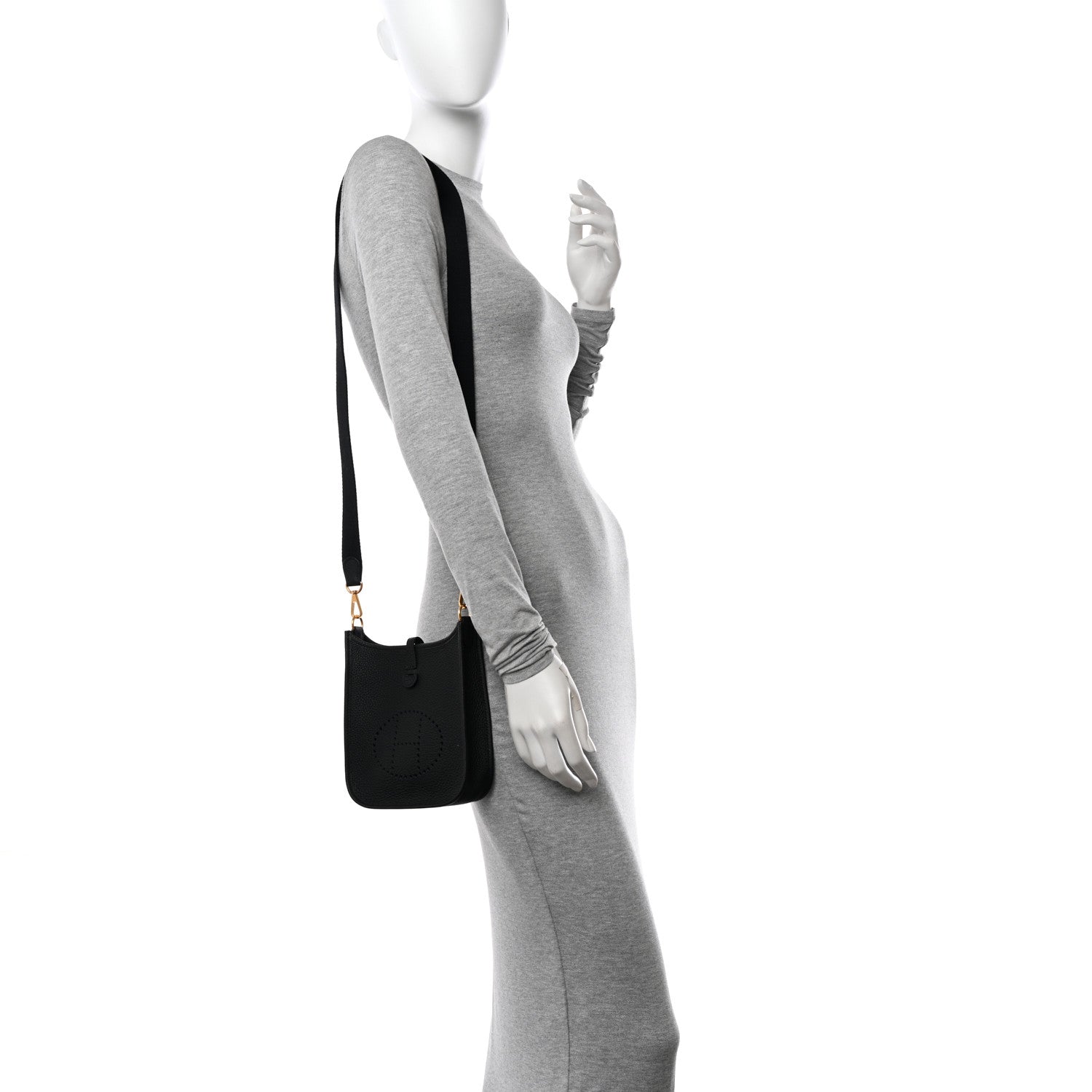 Hermes Taurillon Clemence Evelyne TPM Black 2 of 12