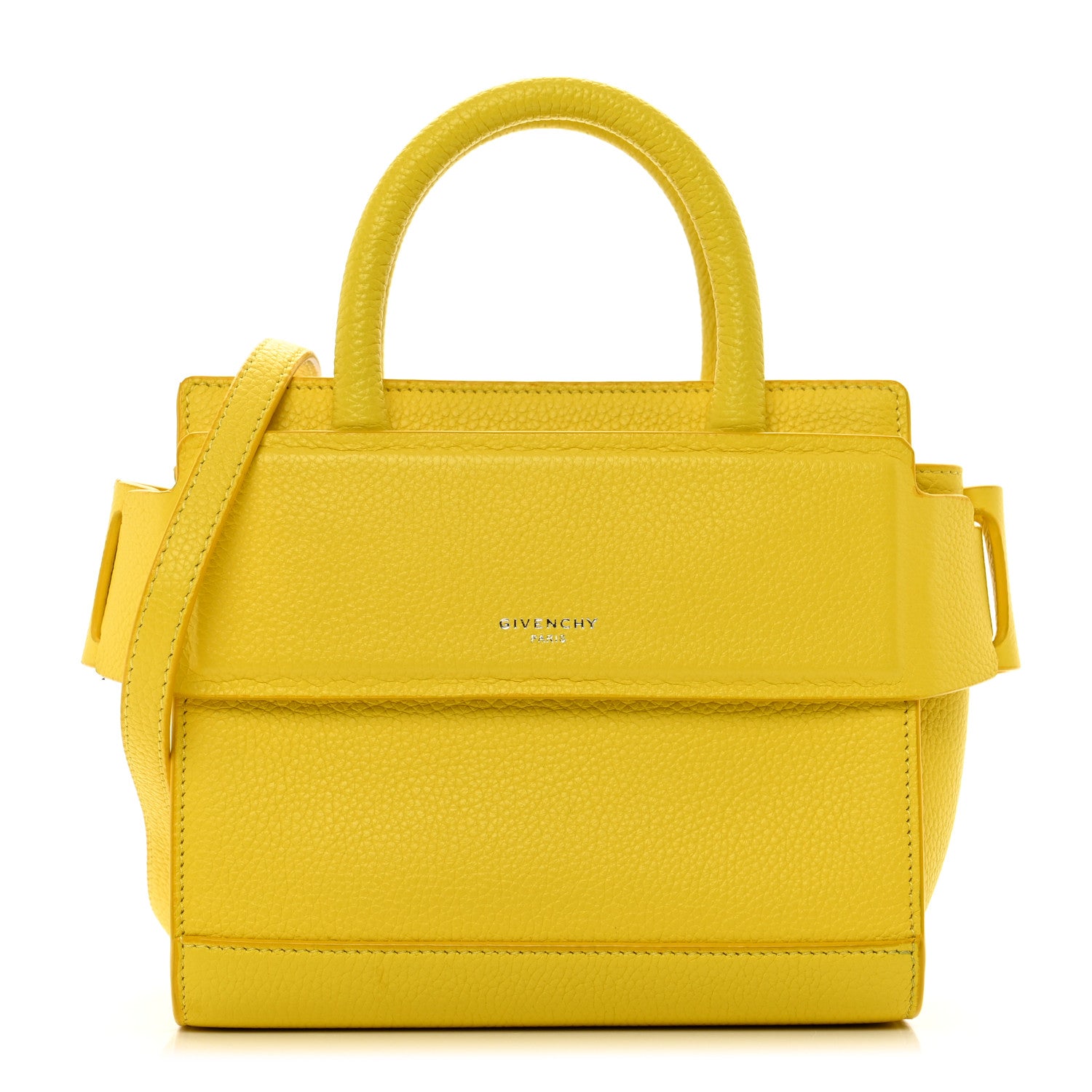 Givenchy Grained Calfskin Nano Horizon Satchel Yellow 1 of 11