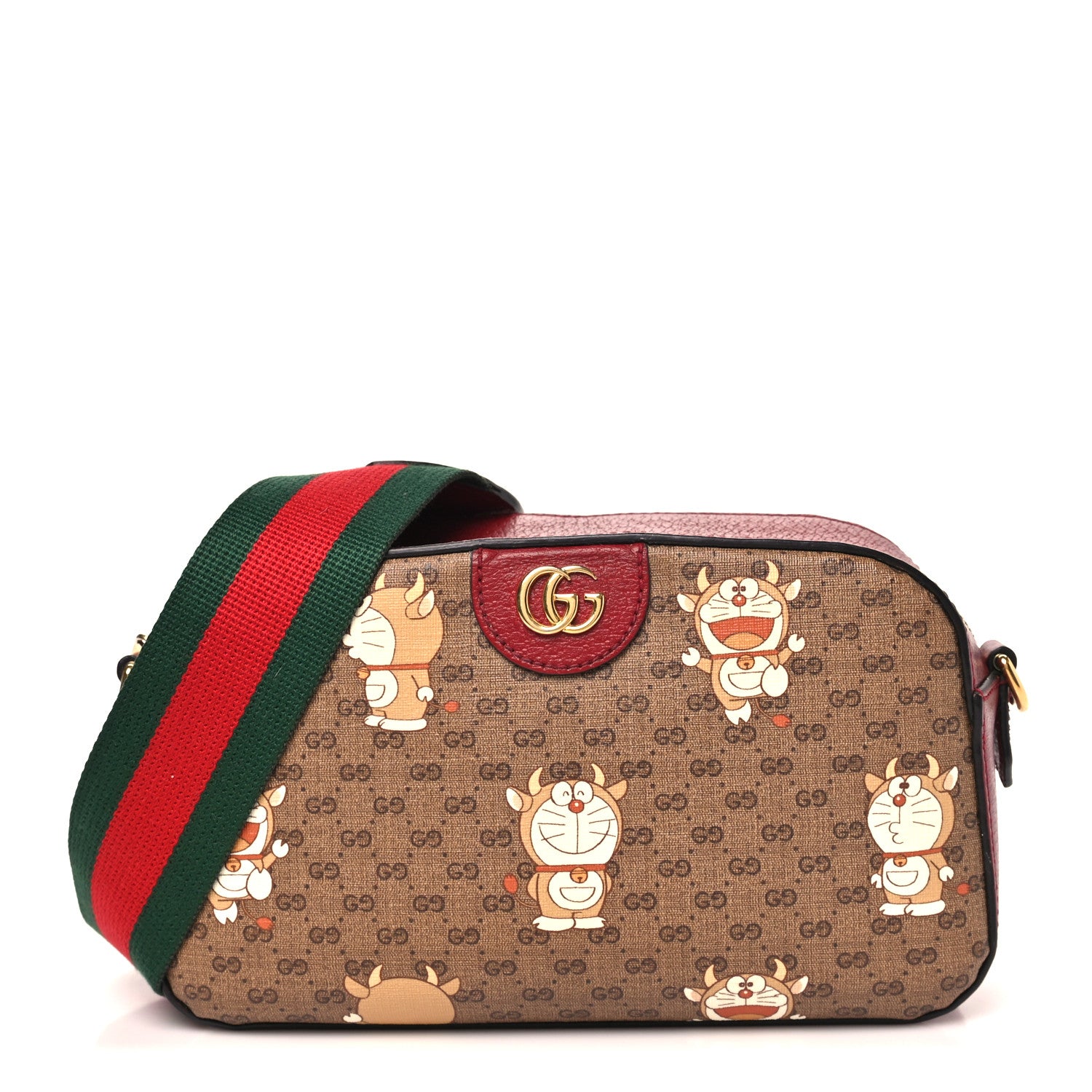 Gucci X DORAEMON Mini Vintage GG Supreme Monogram Shoulder Bag