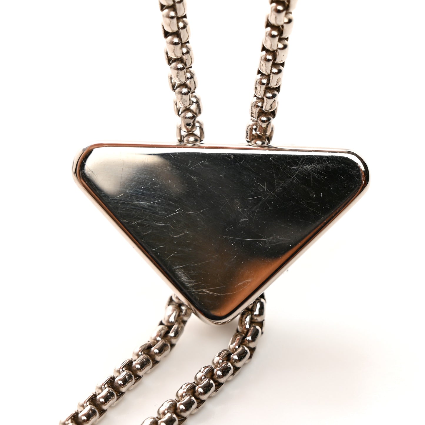 Satin Crystal Metal Triangle Logo Card Holder With Strap Acqua