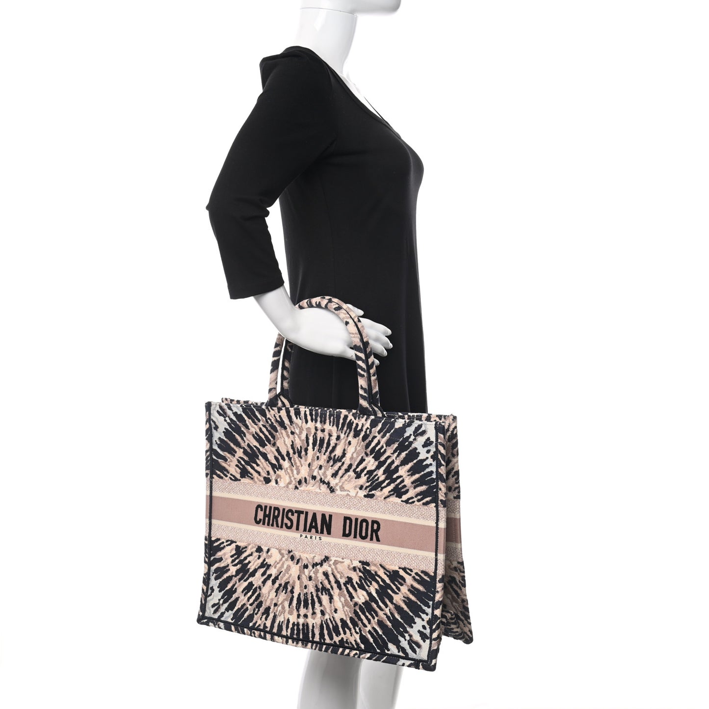 Canvas Embroidered Tie Dye Large Book Tote Multicolor