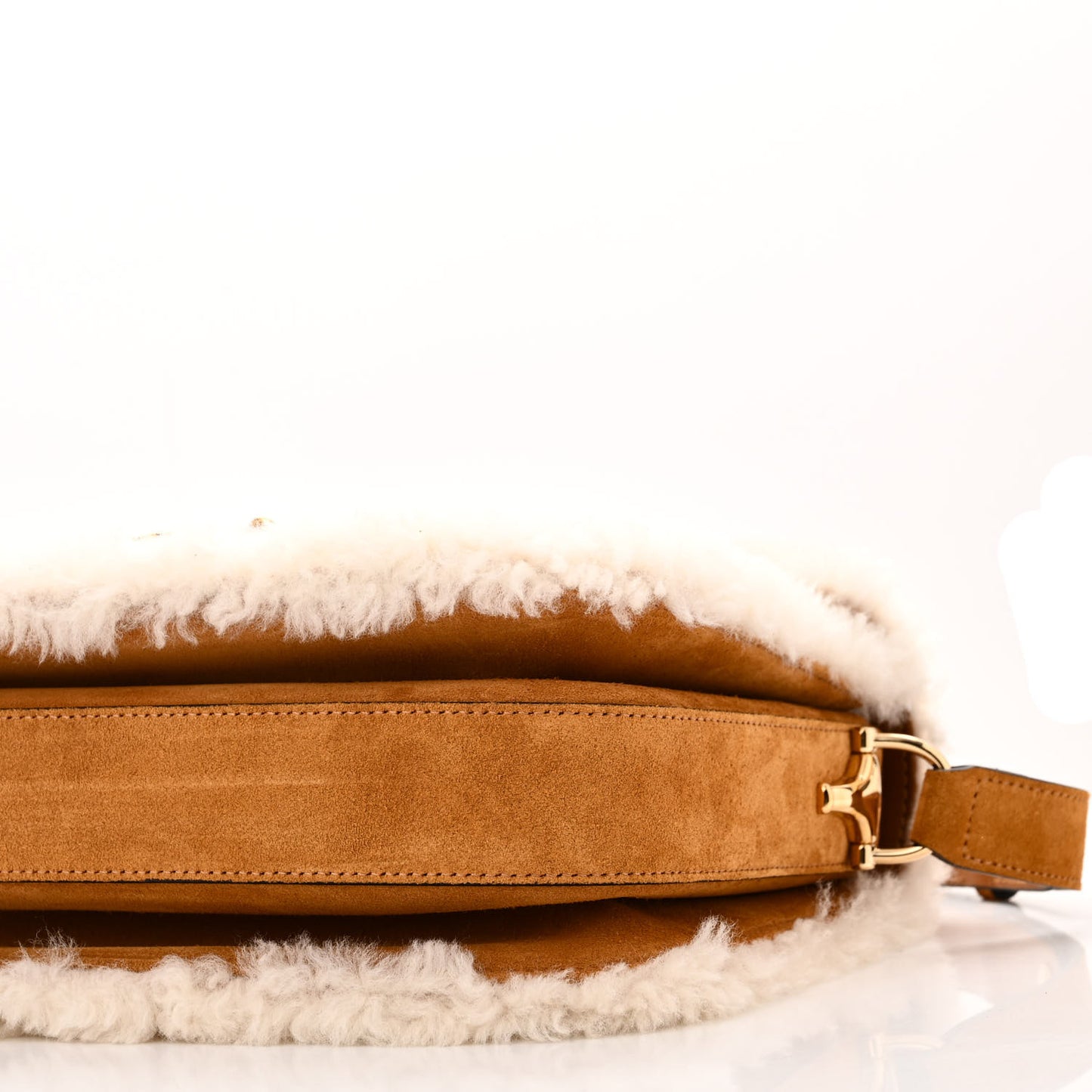 Suede Shearling Horsebit 1955 Shoulder Bag Brown