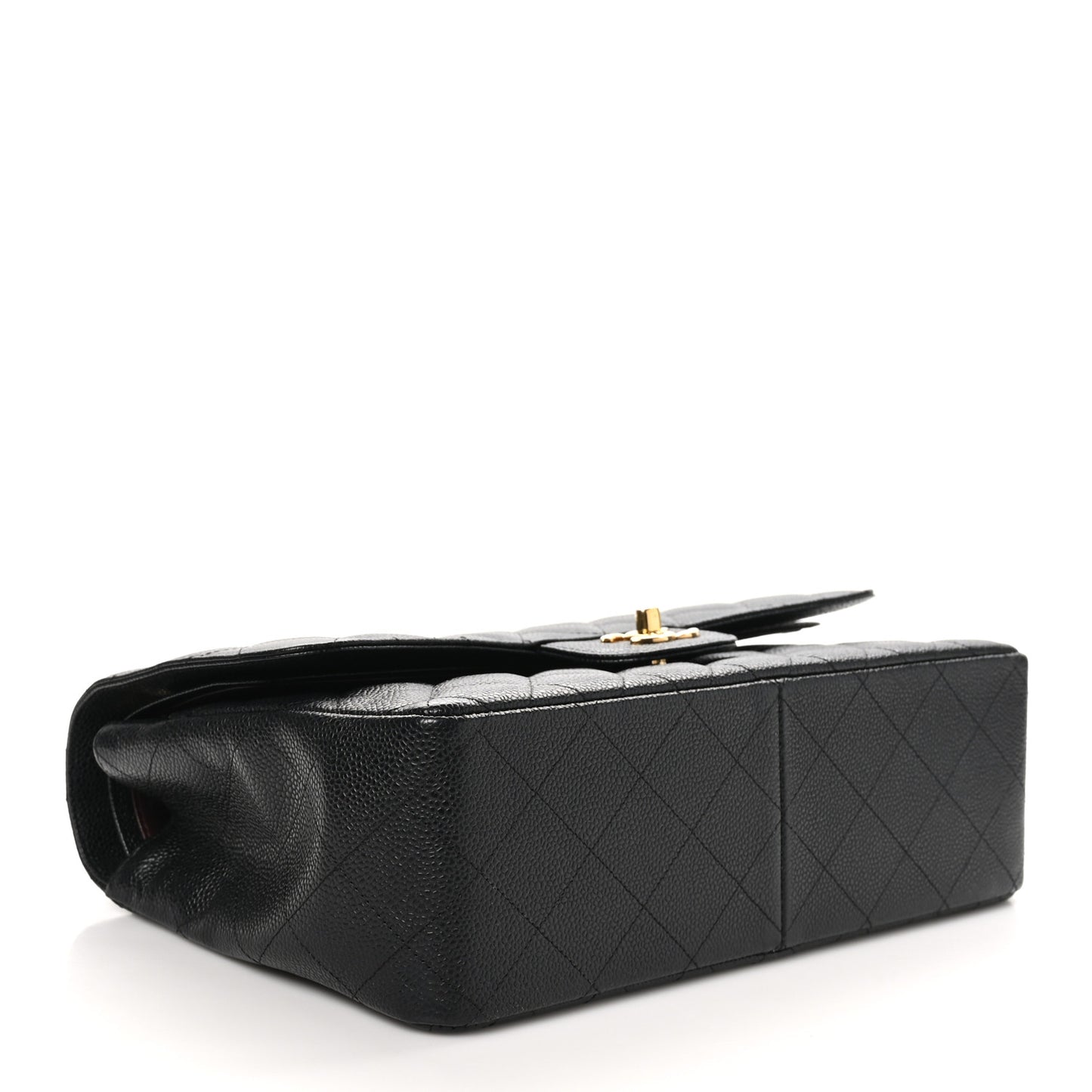Caviar Quilted Jumbo Double Flap Black