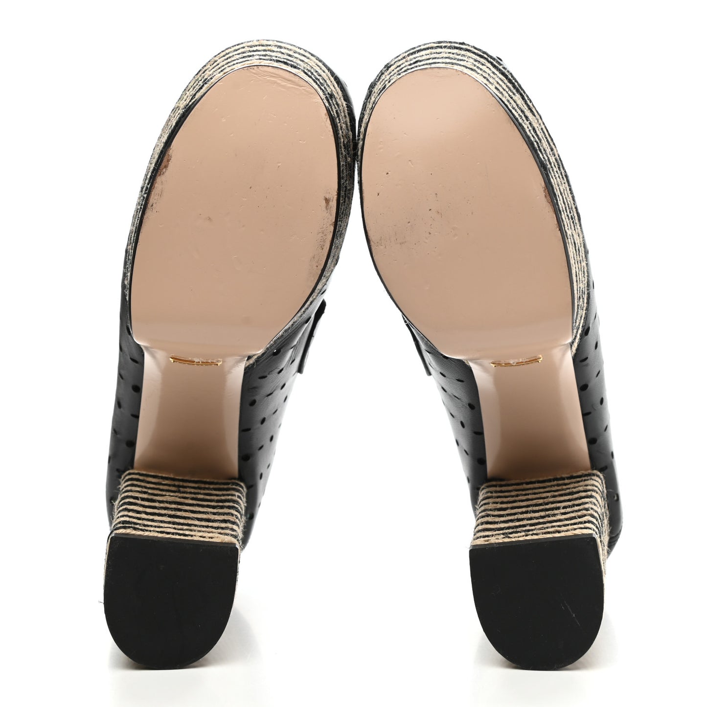Calfskin Perforated Vegas Espadrille Platform Loafers 39 Black