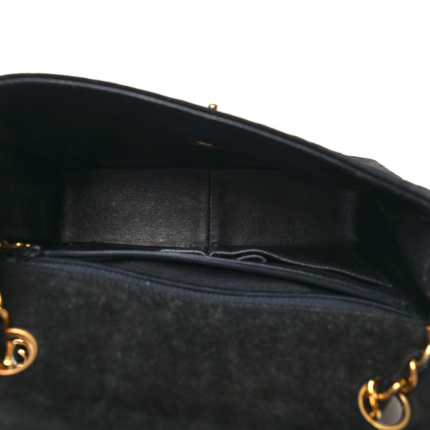 Suede Quilted Mini Square Flap Black