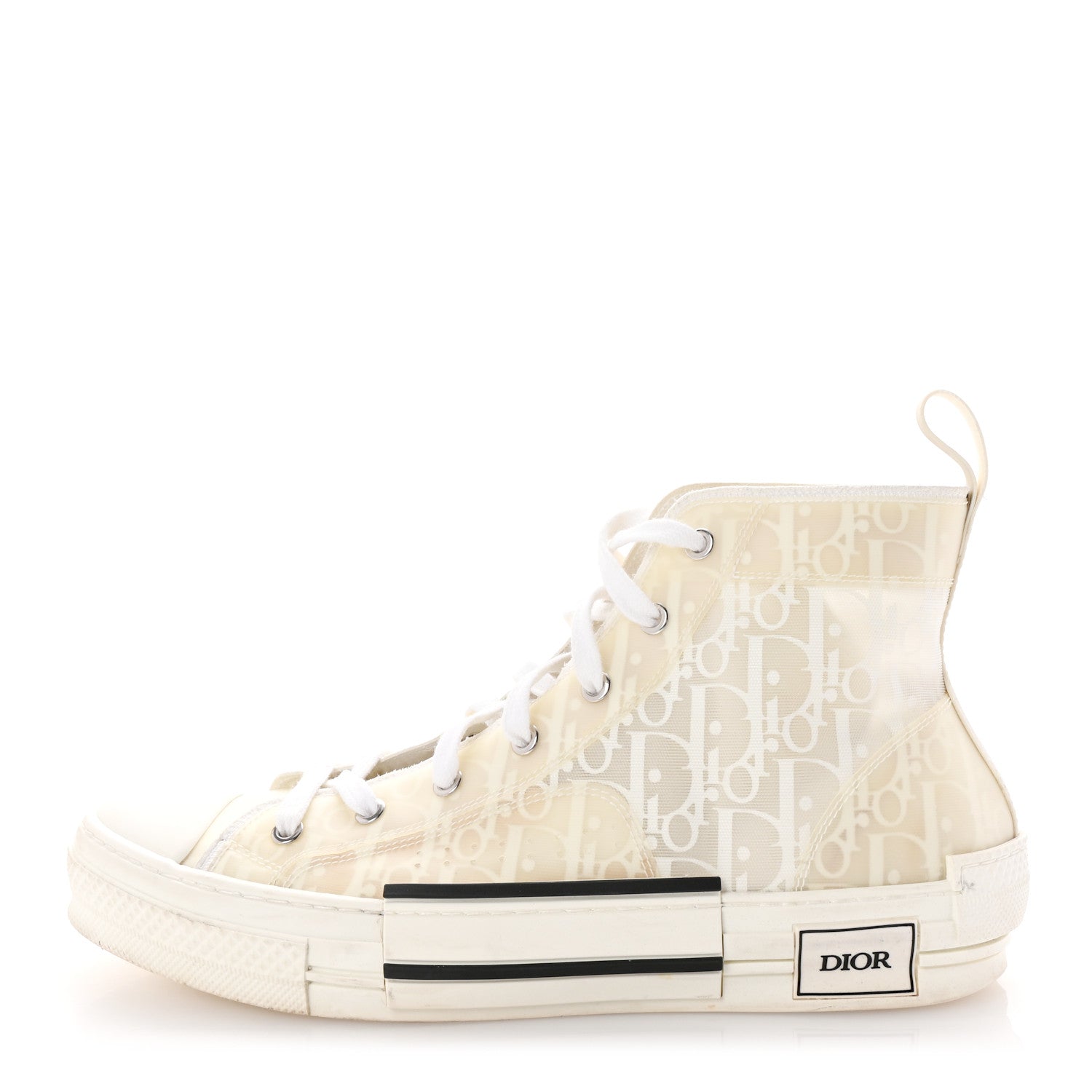 Dior Beige and White High-Top Sneakers Dior Oblique White & Beige Hightop B28 Sneakers – Savonches main image 2