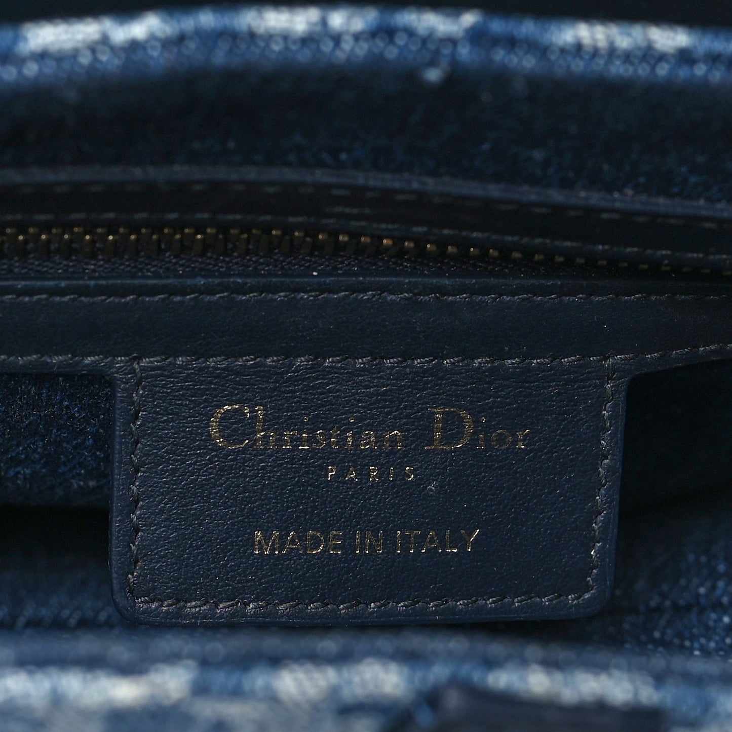 Denim Oblique Jacquard Saddle Bag With Strap Blue