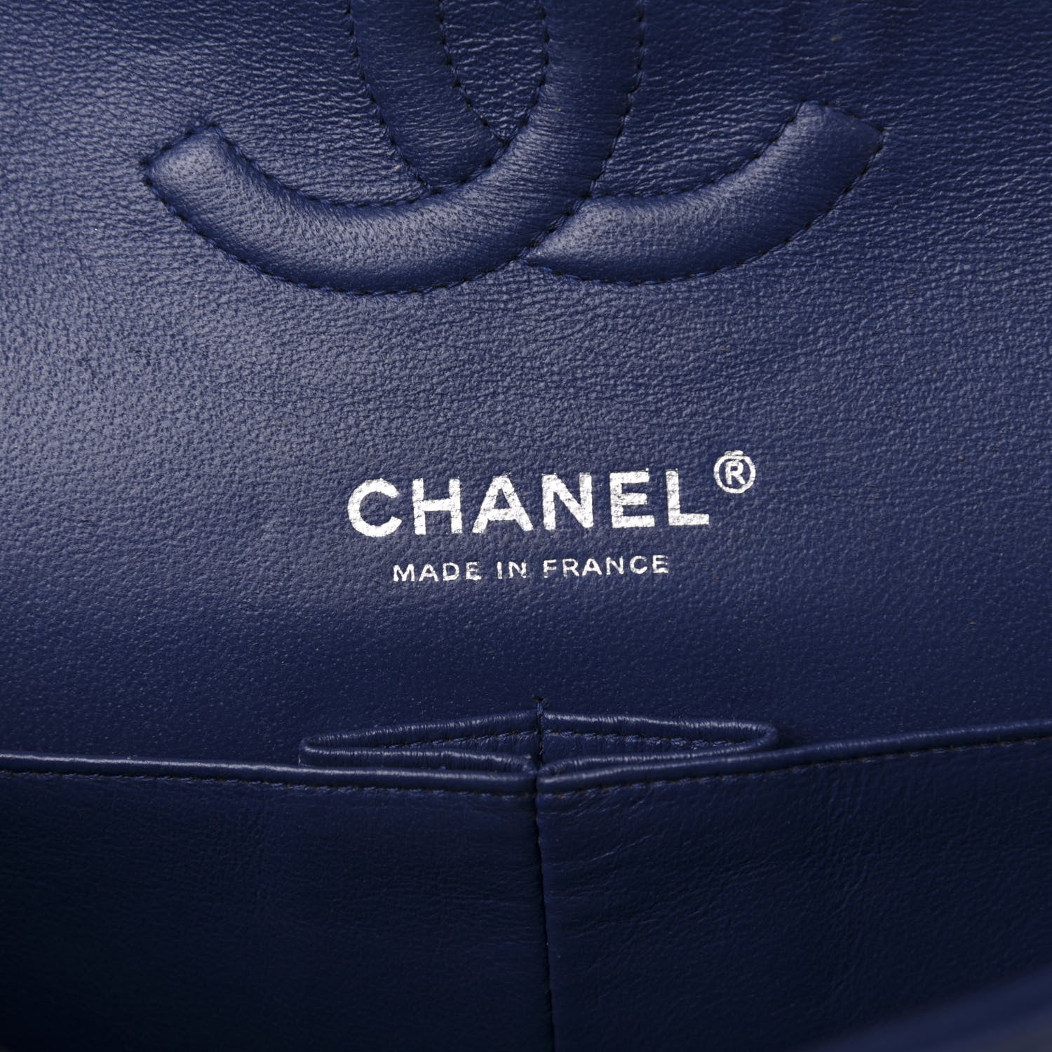Chanel Lambskin Quilted Medium Double Flap Navy 6 of 10