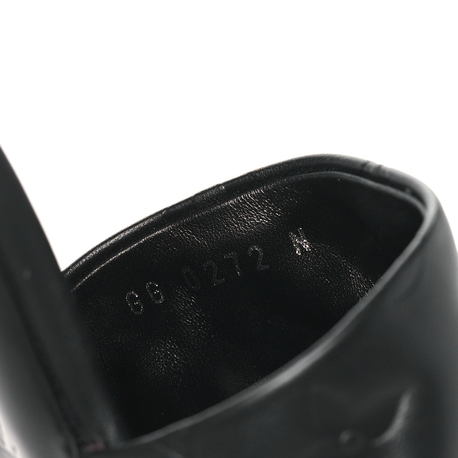 Louis Vuitton Lambskin Embossed Monogram Revival High Heel Mules 38 Black 9 of 10