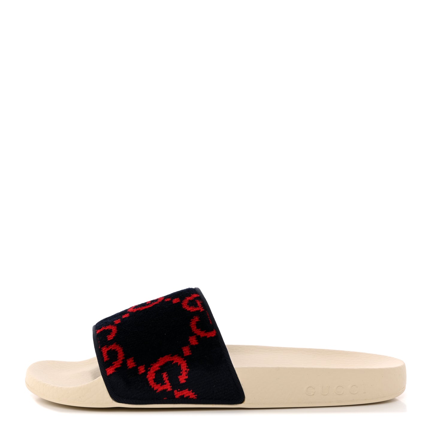 Terry Cloth GG Monogram Slide Sandals 40 Blue Red