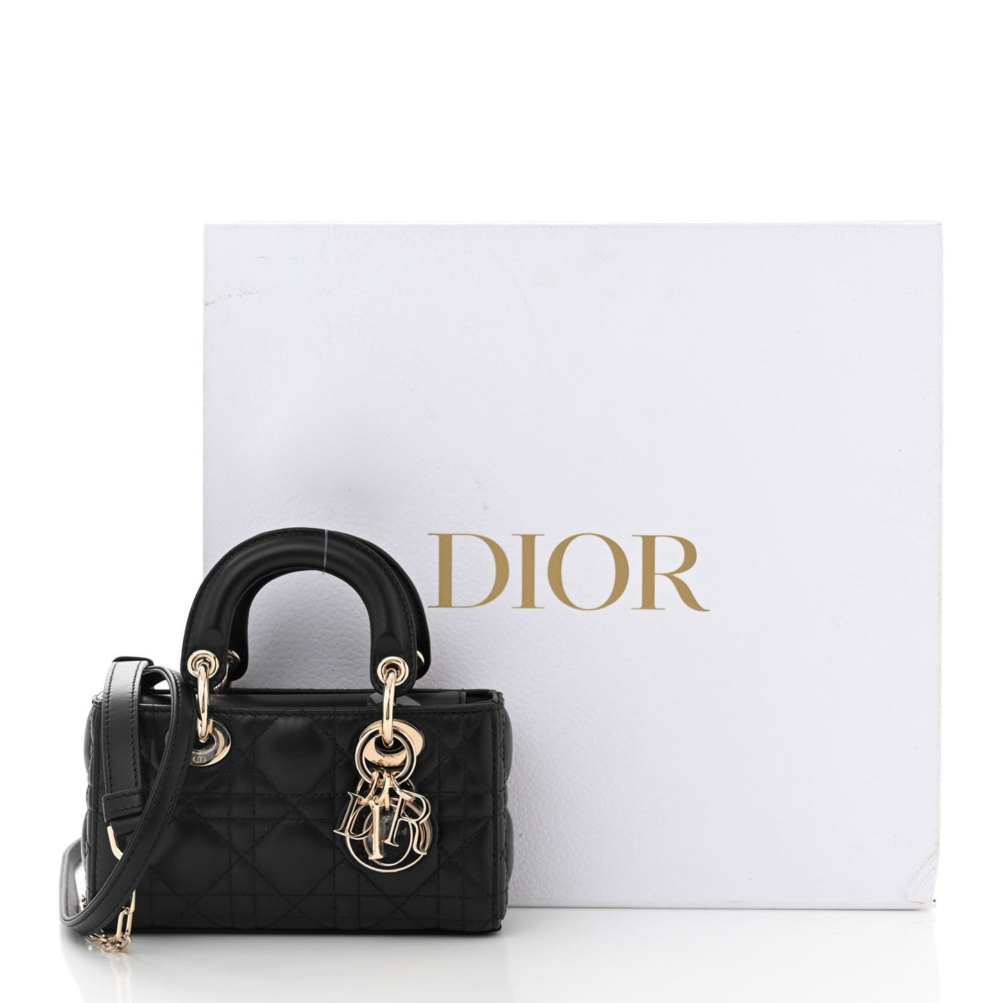 Lambskin Cannage Micro Lady D-Joy Black