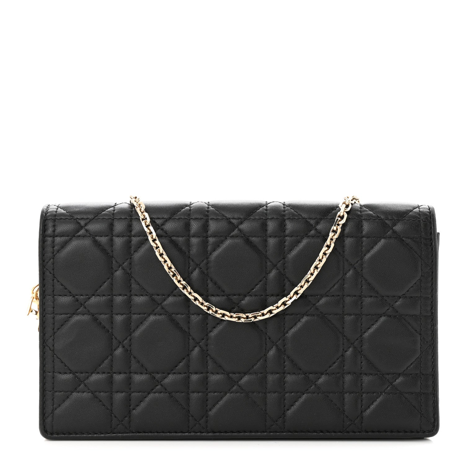 Christian Dior Lambskin Cannage Lady Dior Pouch Black 3 of 12