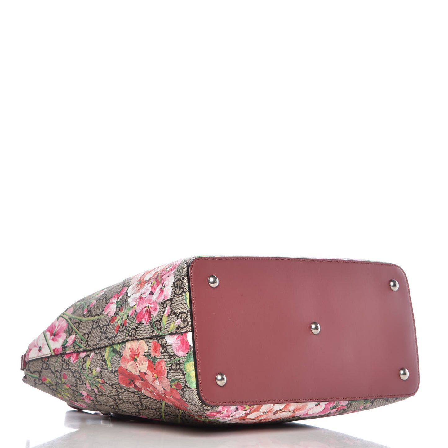 GG Supreme Monogram Blooms Linea A Foldover Tote Beige Multicolor Dry Rose