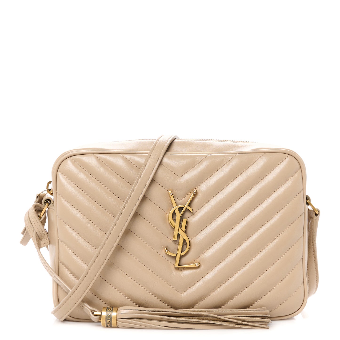 Calfskin Matelasse Monogram Lou Camera Bag Dark Latte