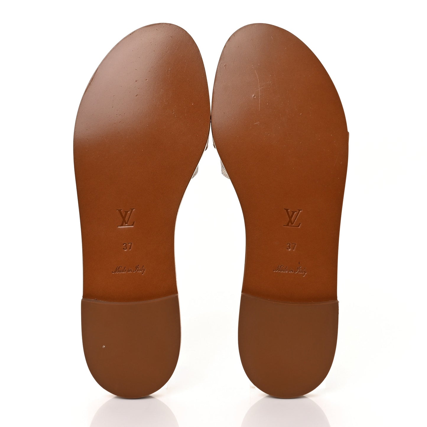 Damier Azur Vachetta Lock Flat Mule 37